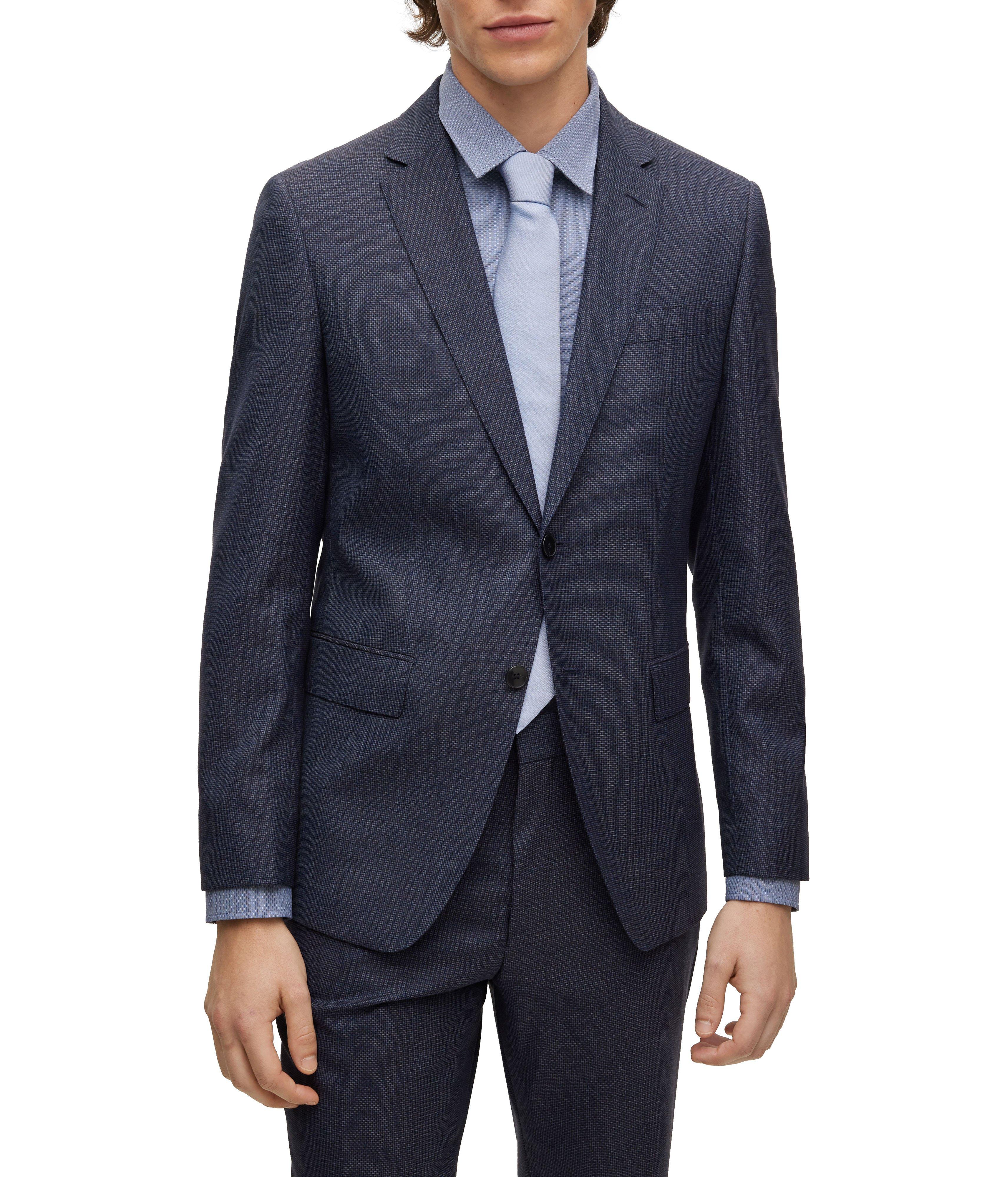 Slim-Fit Virgin-Wool Micro-Patterned Serge Suit  image 1