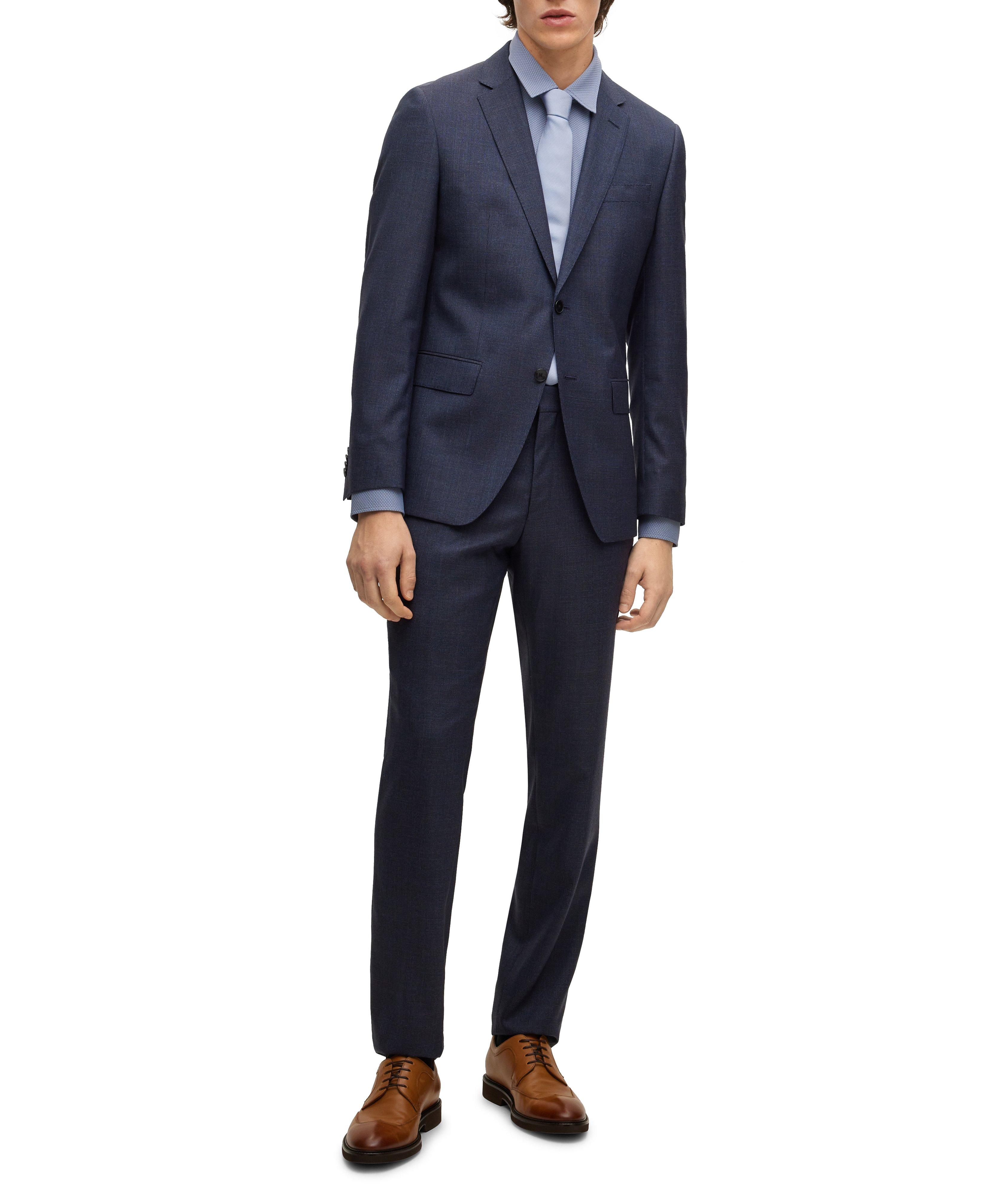 Slim-Fit Virgin-Wool Micro-Patterned Serge Suit  image 8