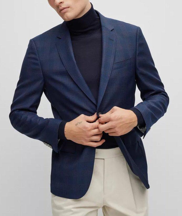 Slim-Fit Check Virgin Wool Sport Jacket image 1