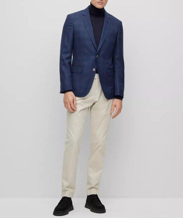 Slim-Fit Check Virgin Wool Sport Jacket image 3