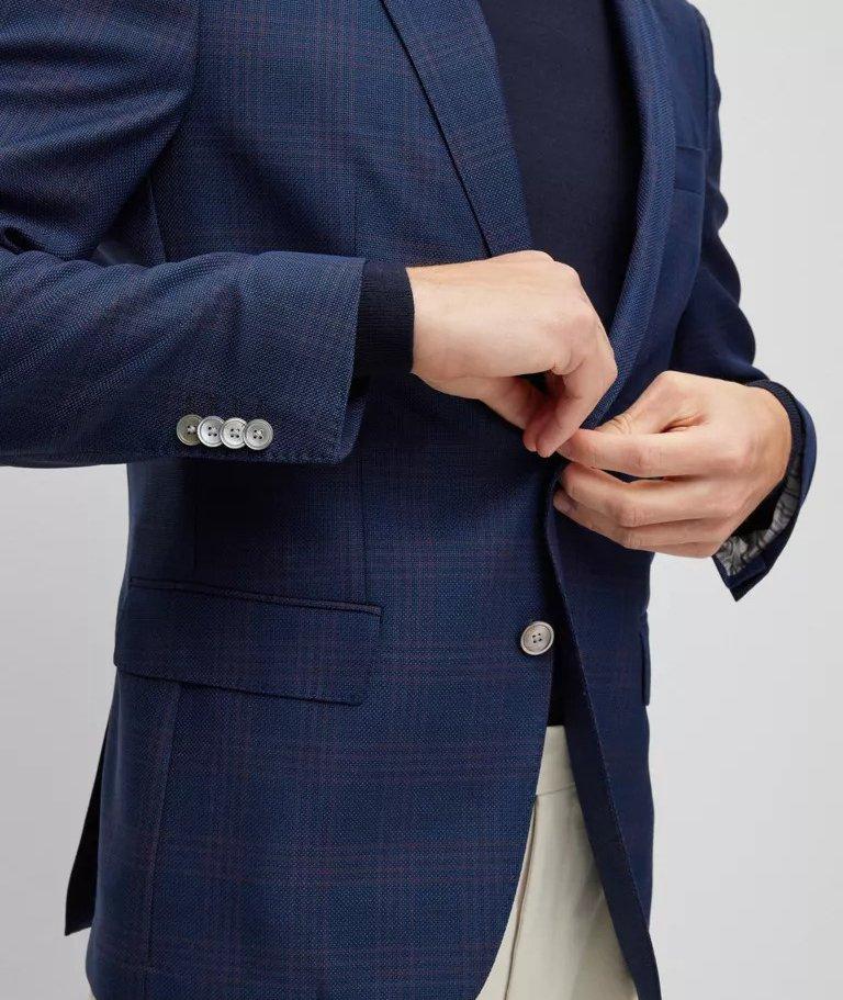 Slim-Fit Check Virgin Wool Sport Jacket image 4