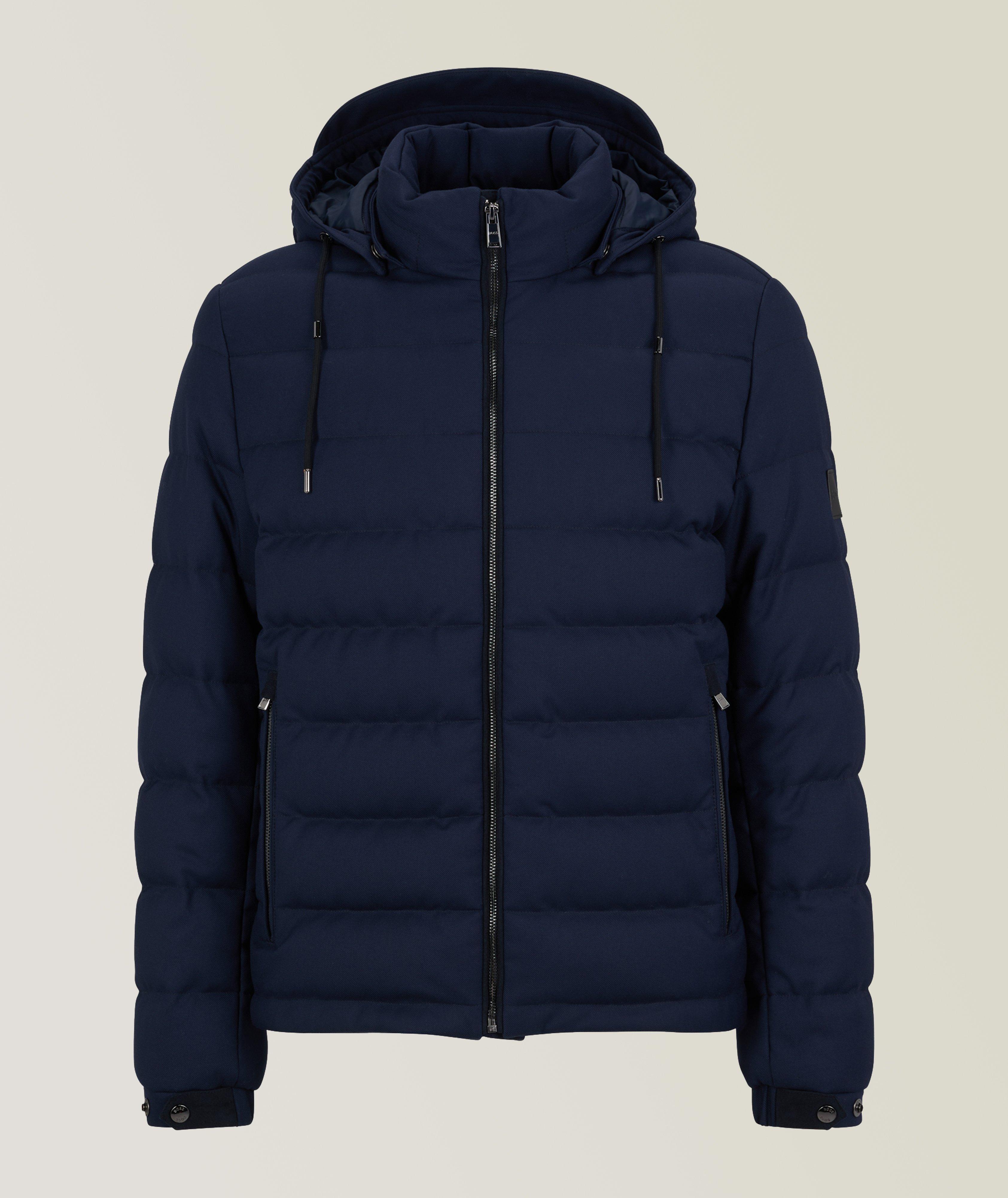 Pure-Wool Twill Hooded Down Jacket image 0