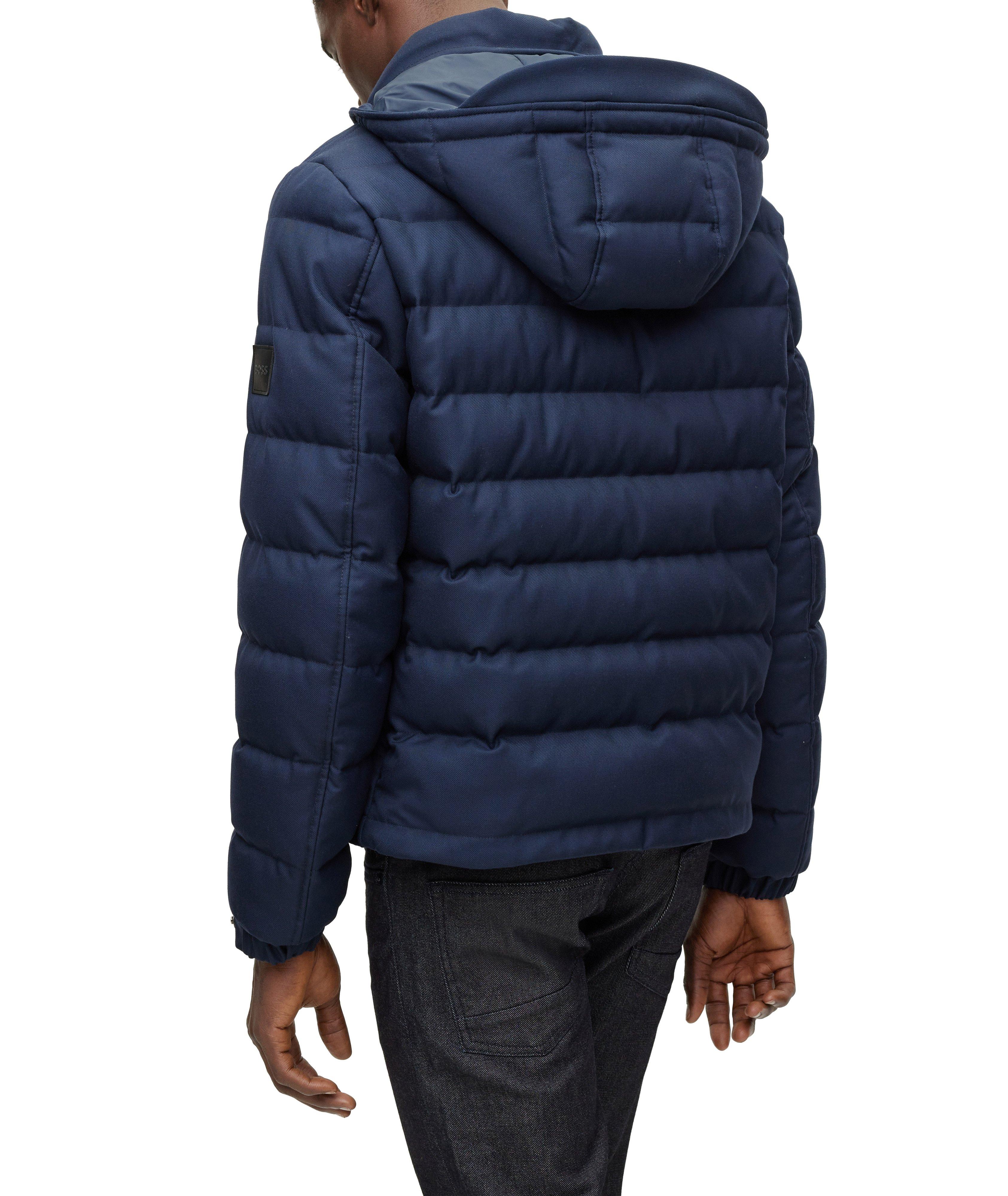 Pure-Wool Twill Hooded Down Jacket image 2
