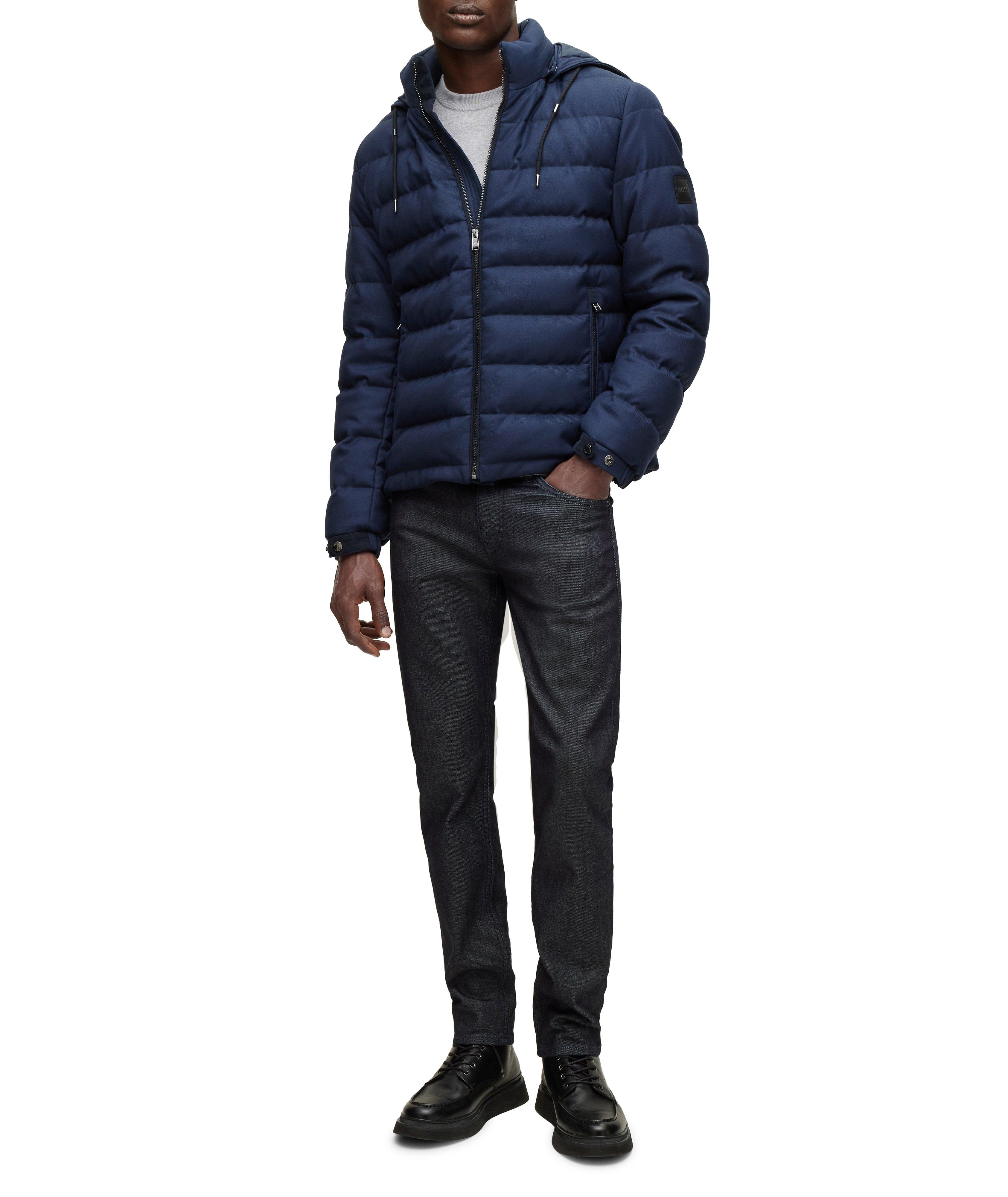 Pure-Wool Twill Hooded Down Jacket image 5