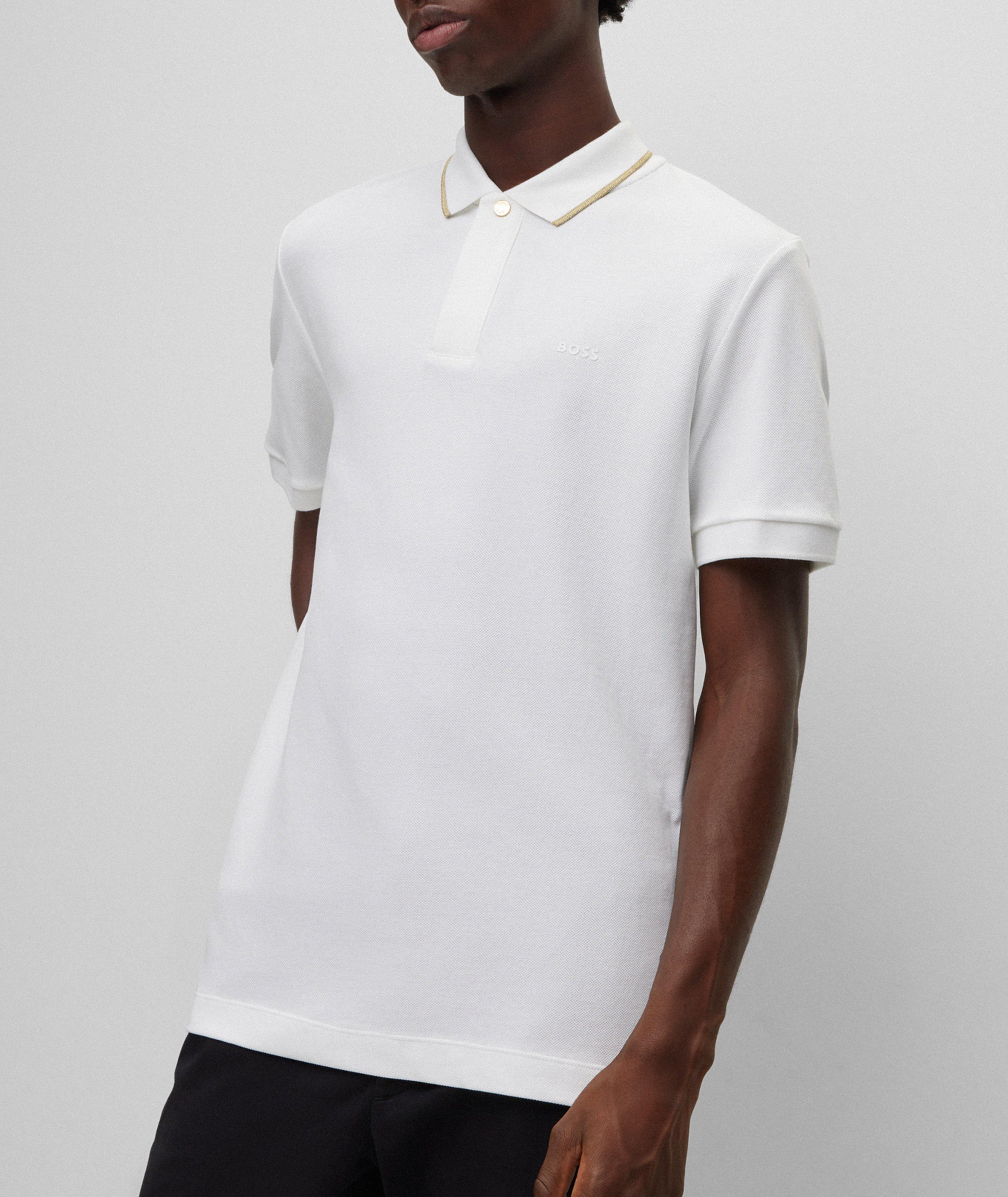 Contrast Trim Cotton Piqué Polo image 1