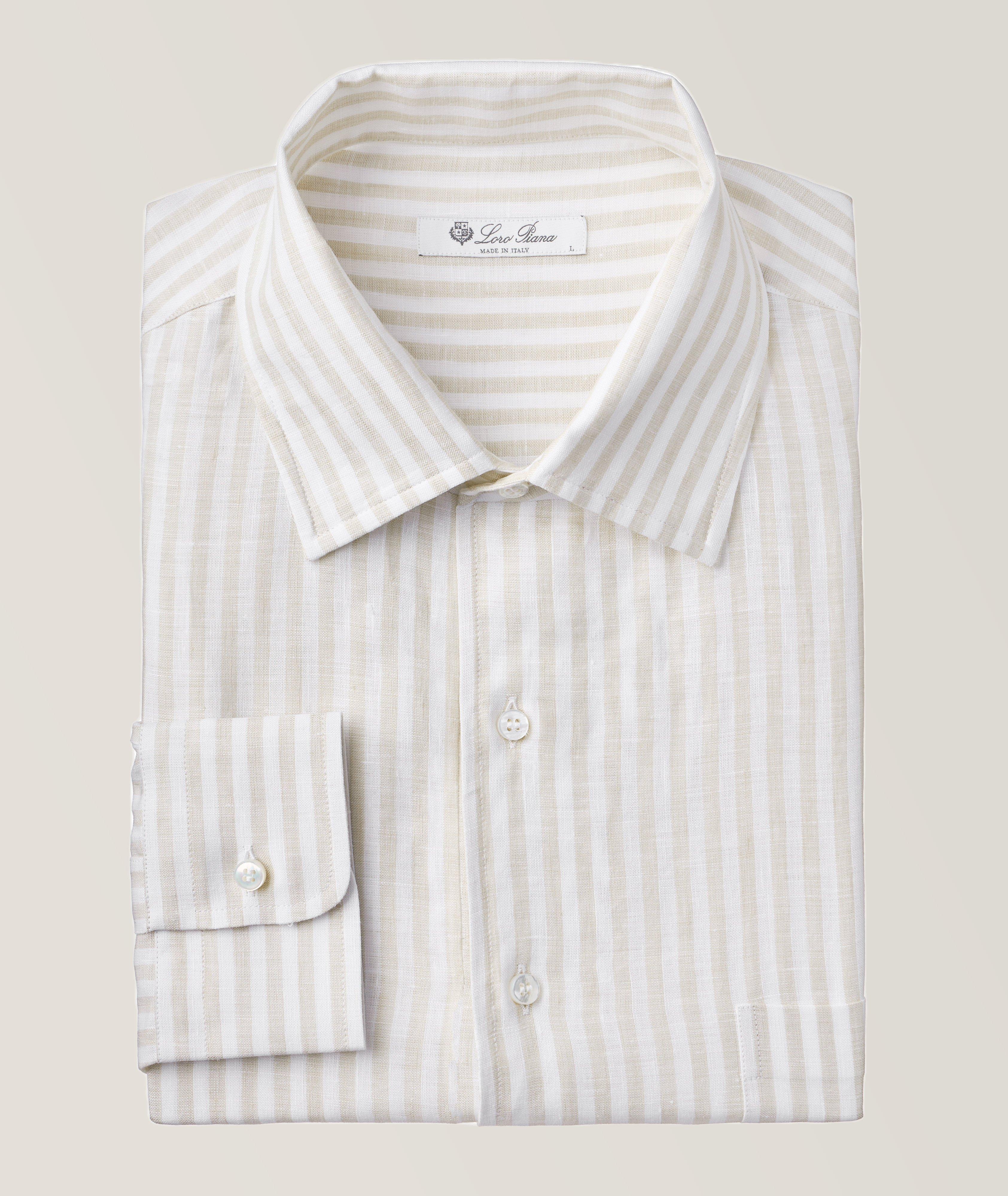 Polo André en lin à rayures image 0