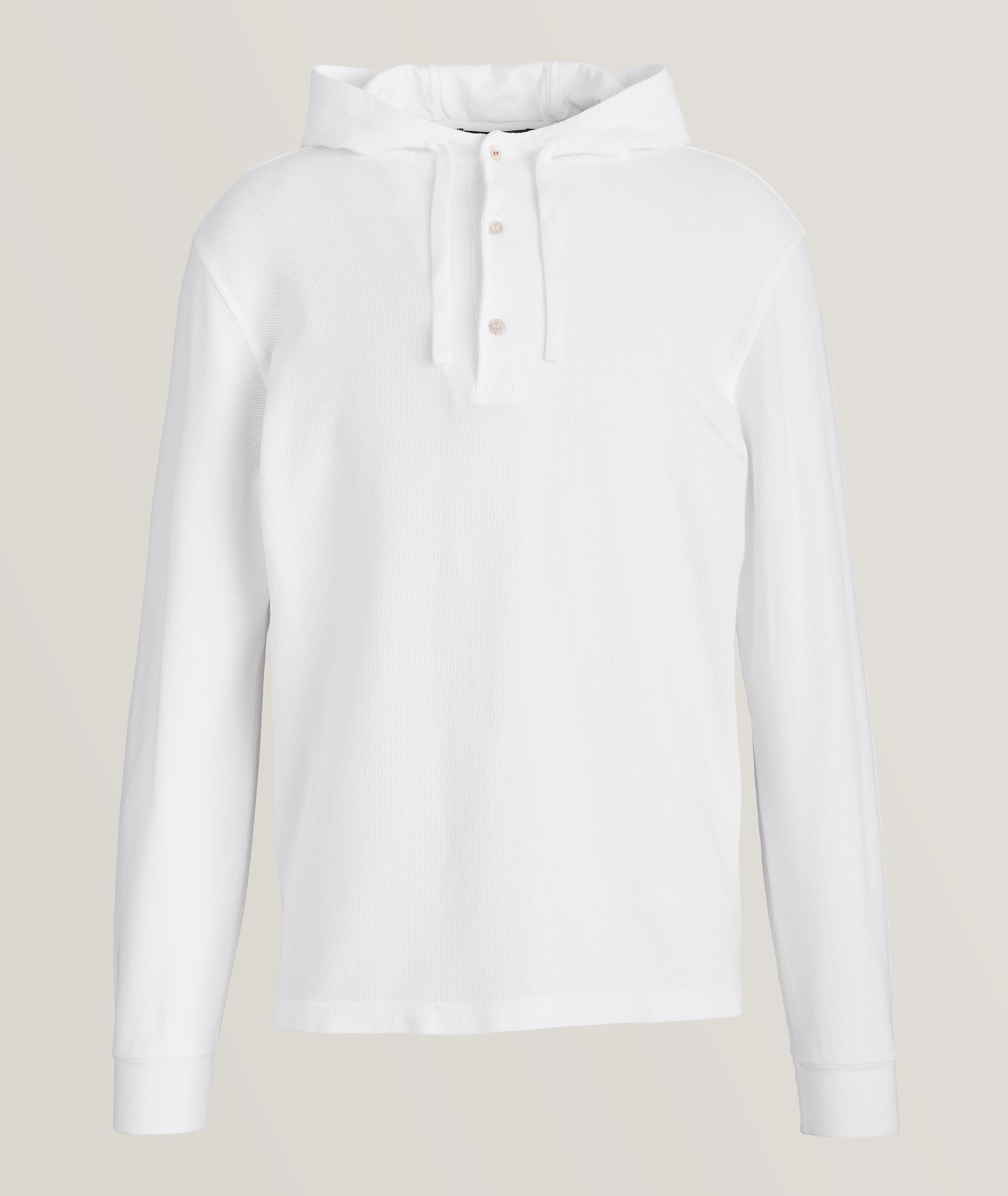 Pull Huck en coton piqué à capuchon image 0