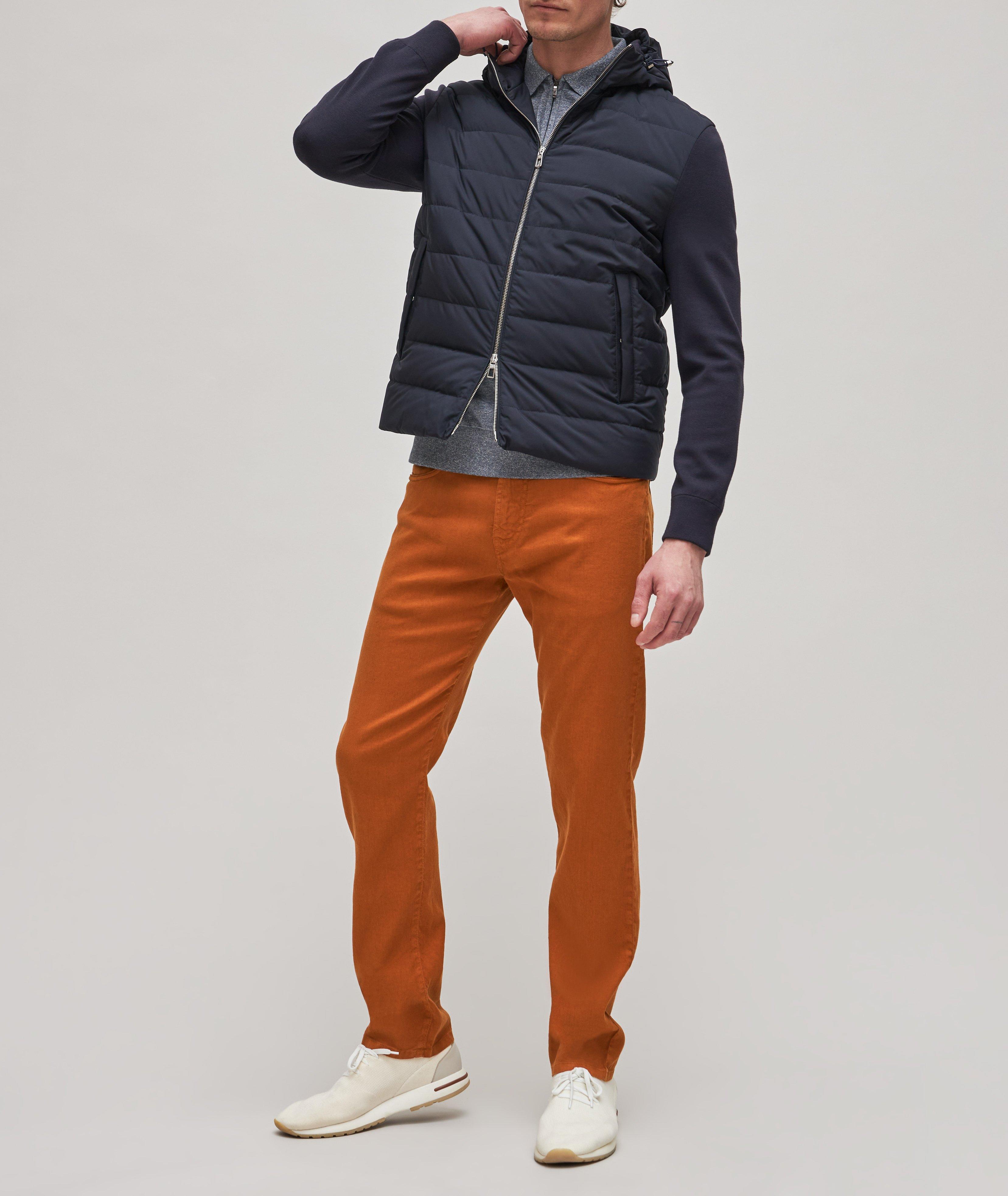 Short-Sleeve Cotton-Linen Zip Polo  image 1