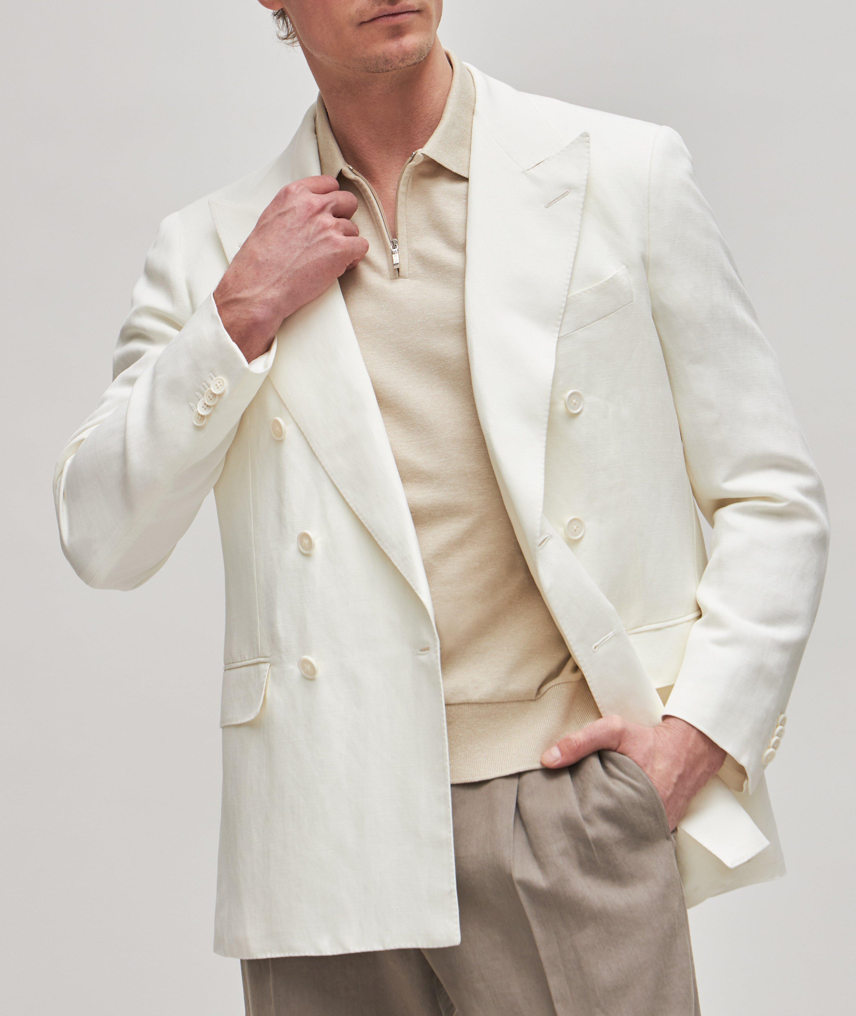 Linen-Silk Double Breasted Sports Jacket image 2