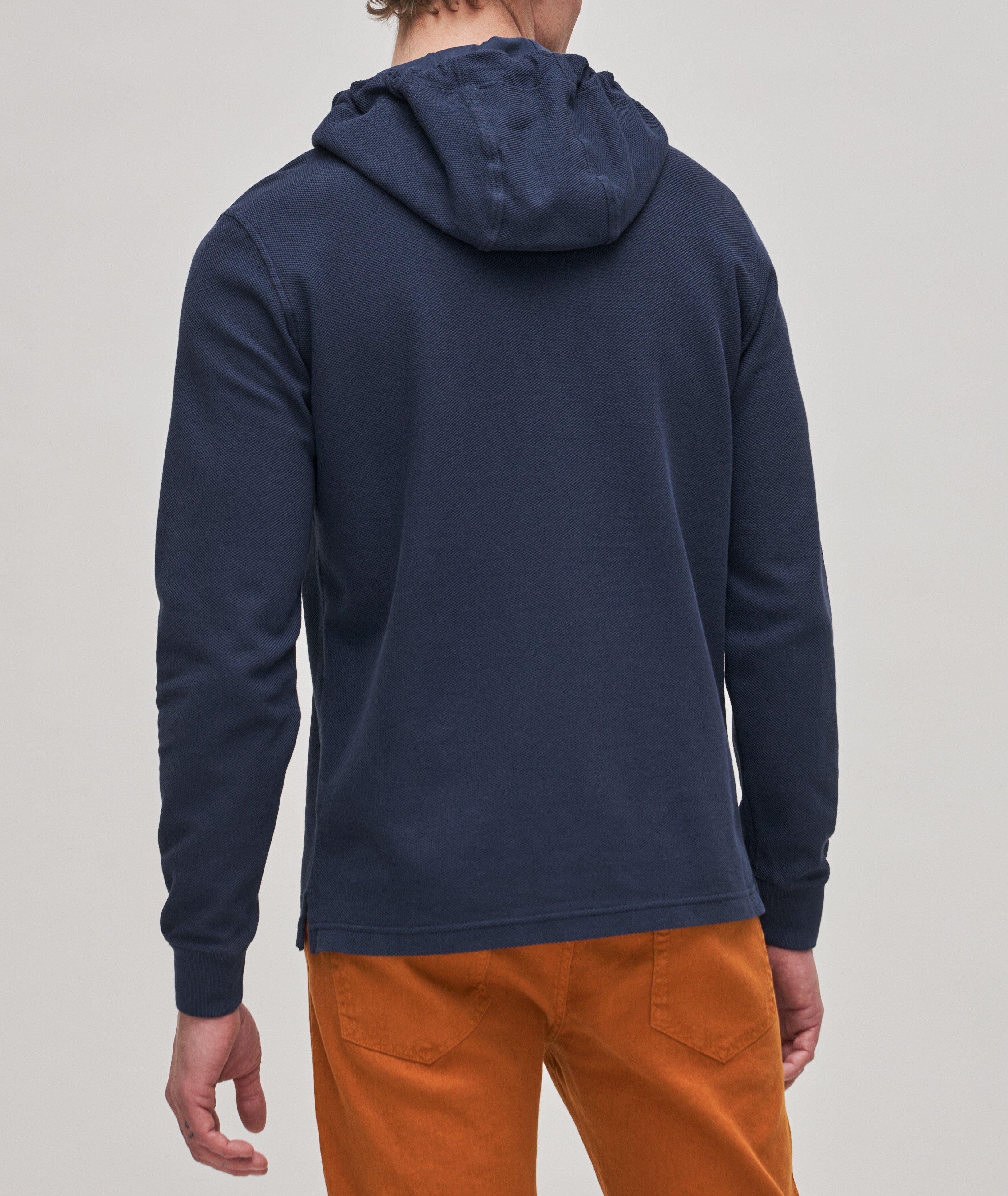 Huck Lace Pique Hooded Sweater image 3