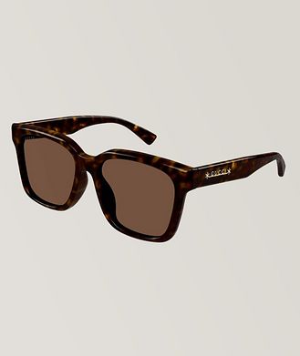 Gucci Printed Logo Embroidered Square Sunglasses