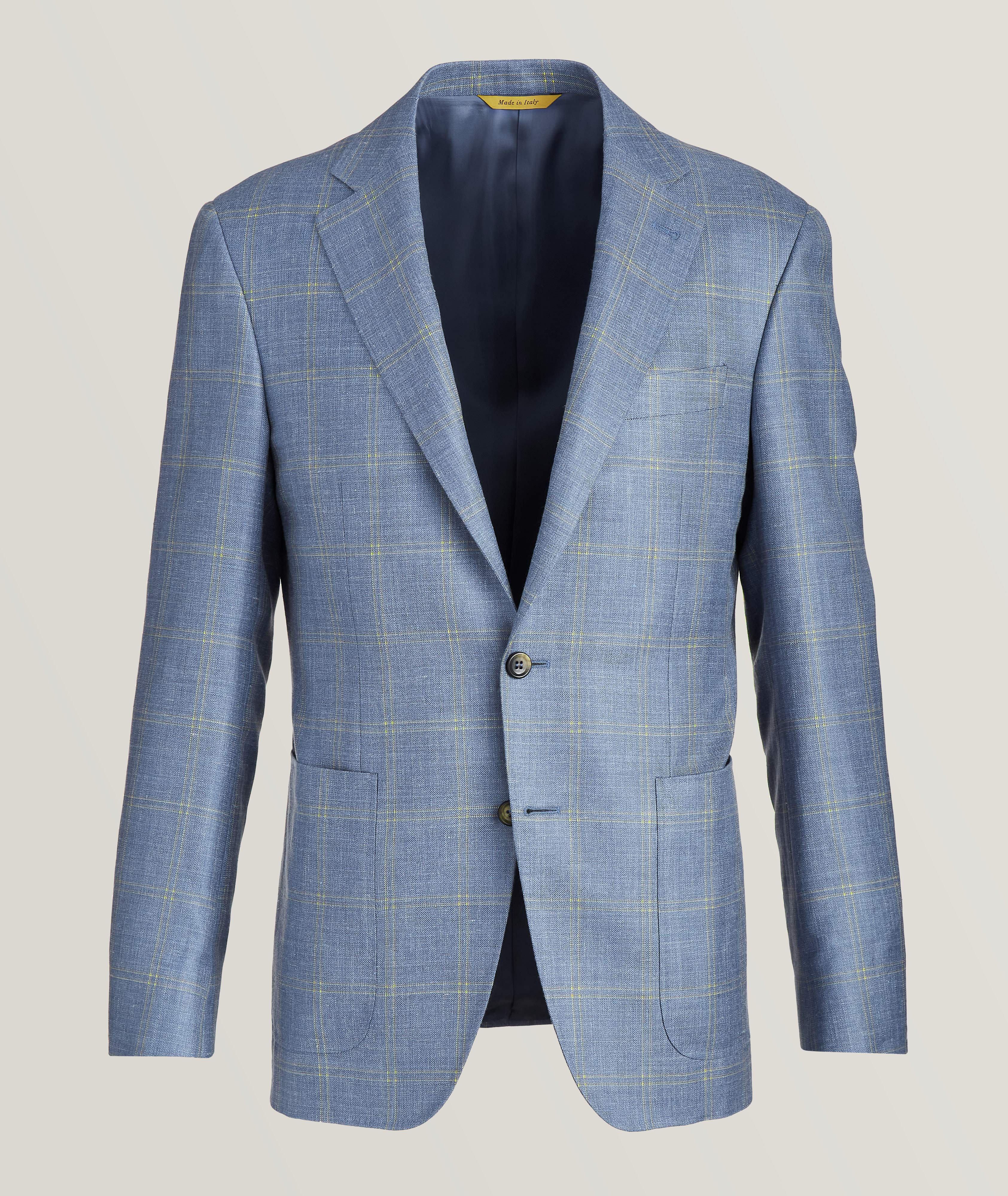 Kei Plaid Wool, Silk & Linen Sport Jacket image 0