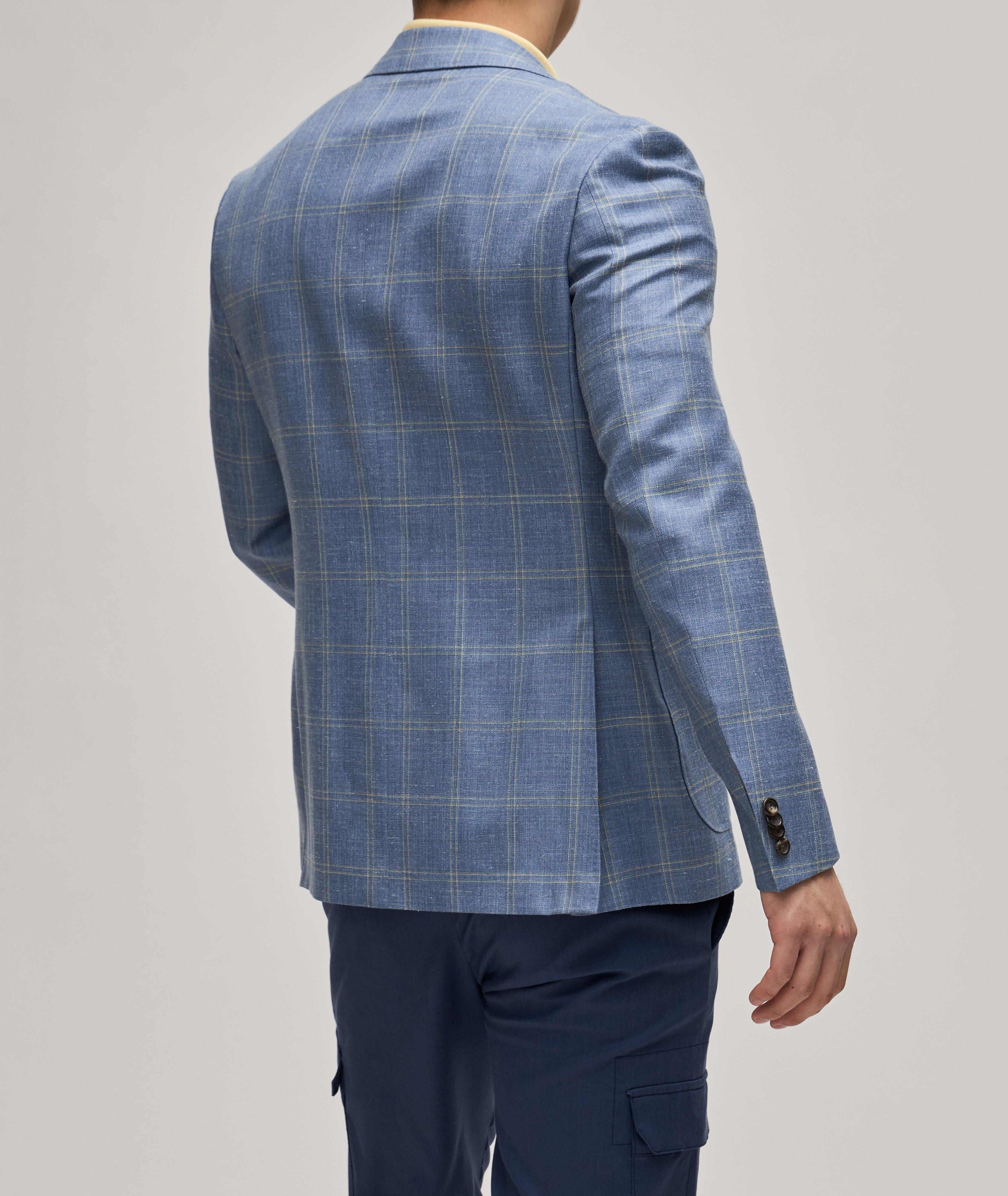 Kei Plaid Wool, Silk & Linen Sport Jacket image 3