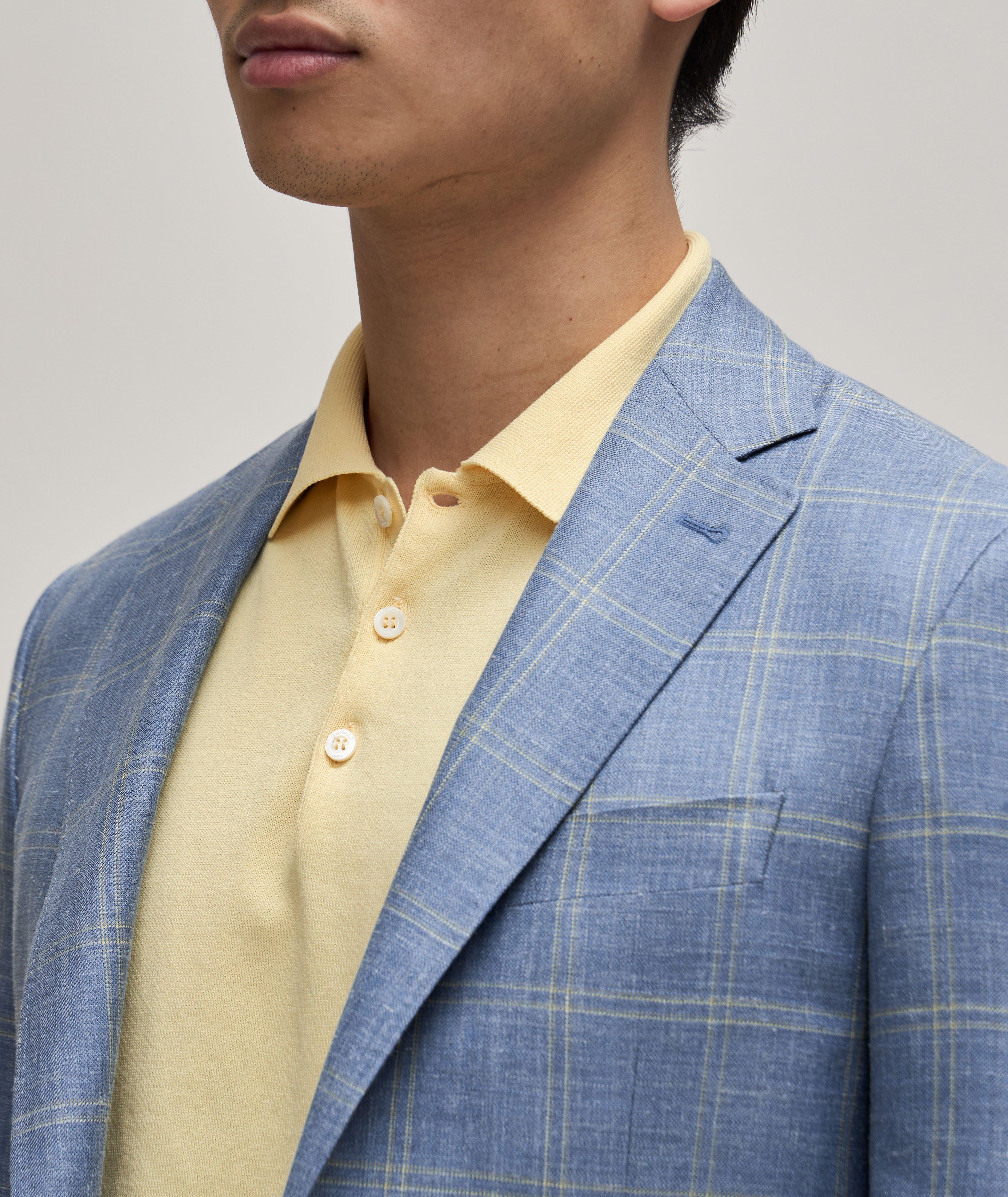Kei Plaid Wool, Silk & Linen Sport Jacket image 4