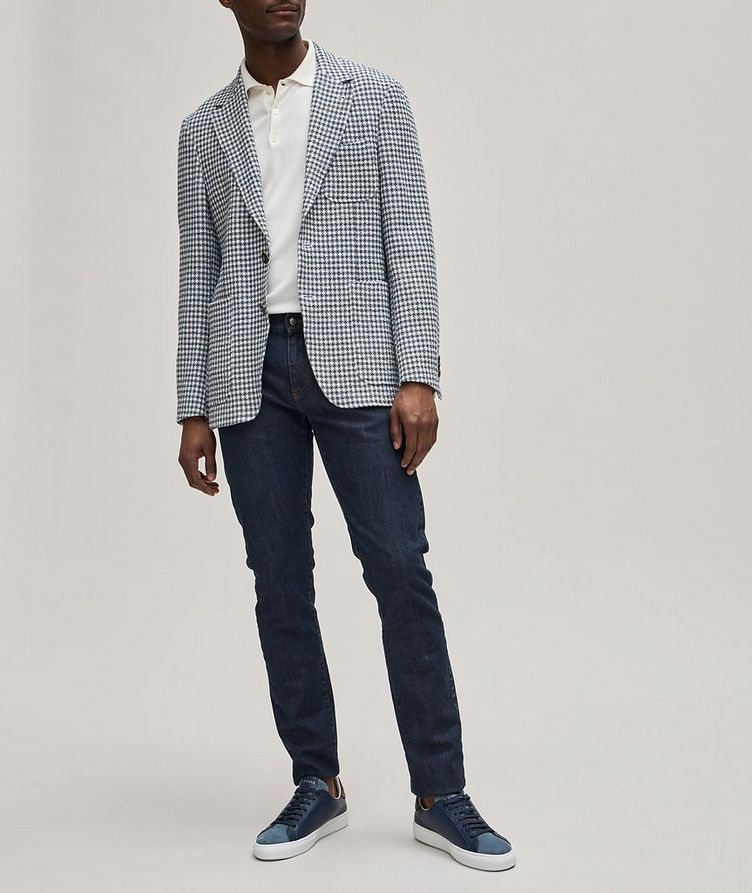 Checkered Cotton-Linen Blend Sport Jacket image 1