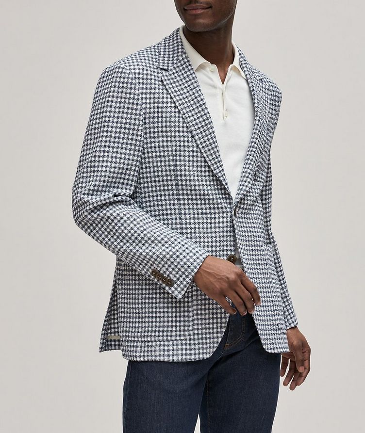 Checkered Cotton-Linen Blend Sport Jacket image 2