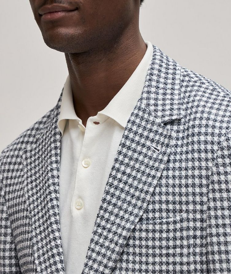 Checkered Cotton-Linen Blend Sport Jacket image 4