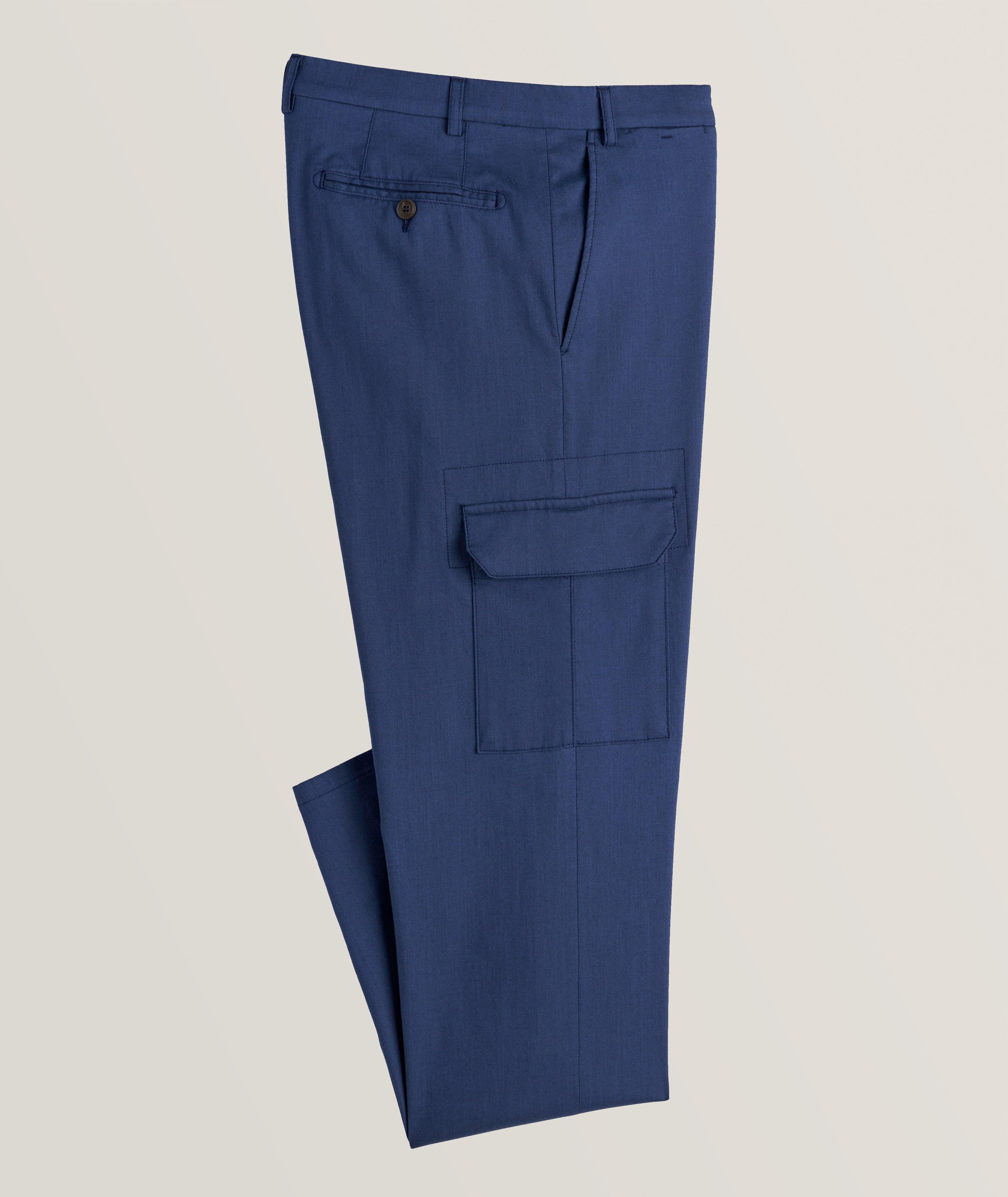 Canali Solid Lyocell-Stretch Cargo Dress Pants, Dress Pants