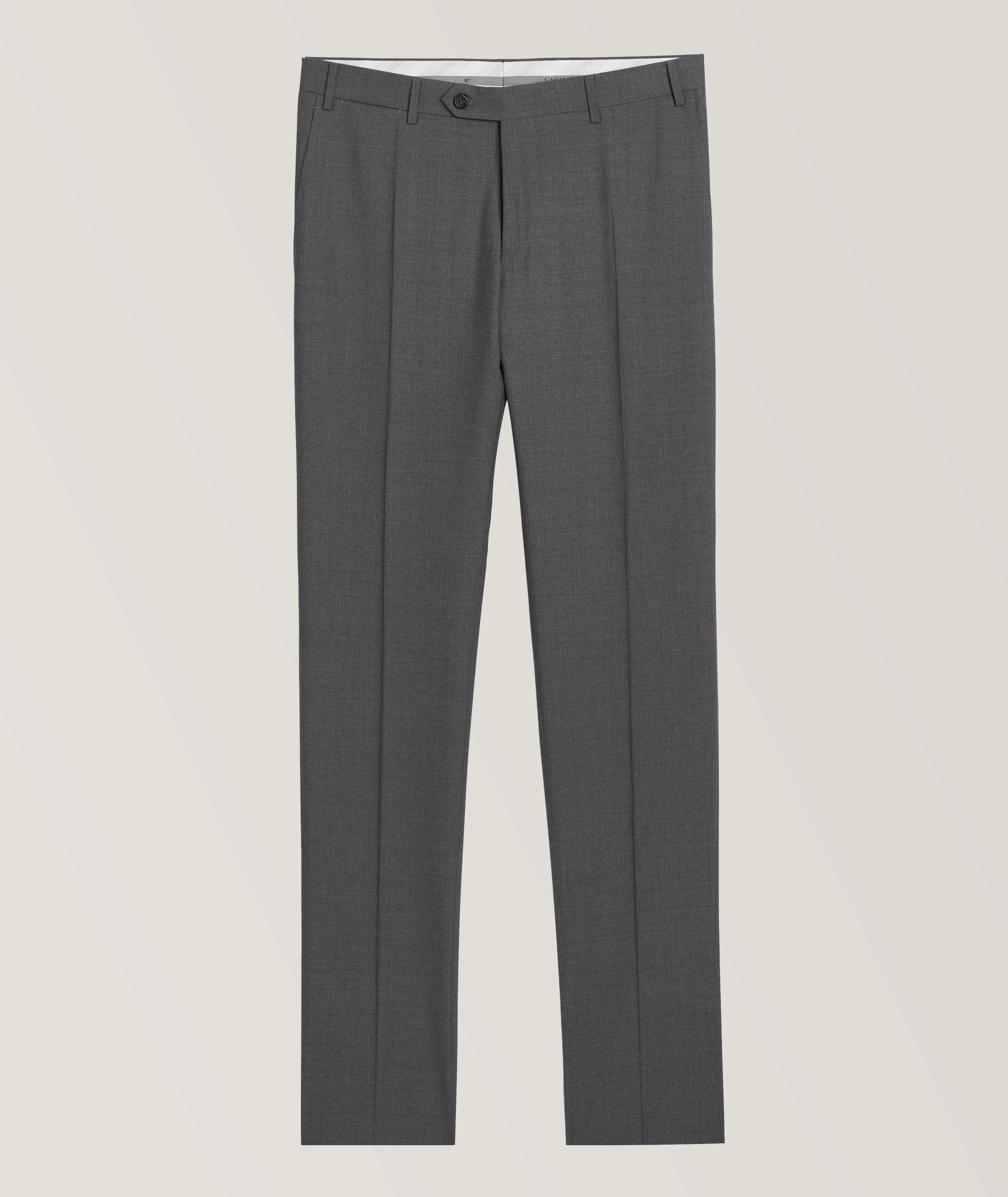 Canali Kei Wool Crosshatch Dress Pants