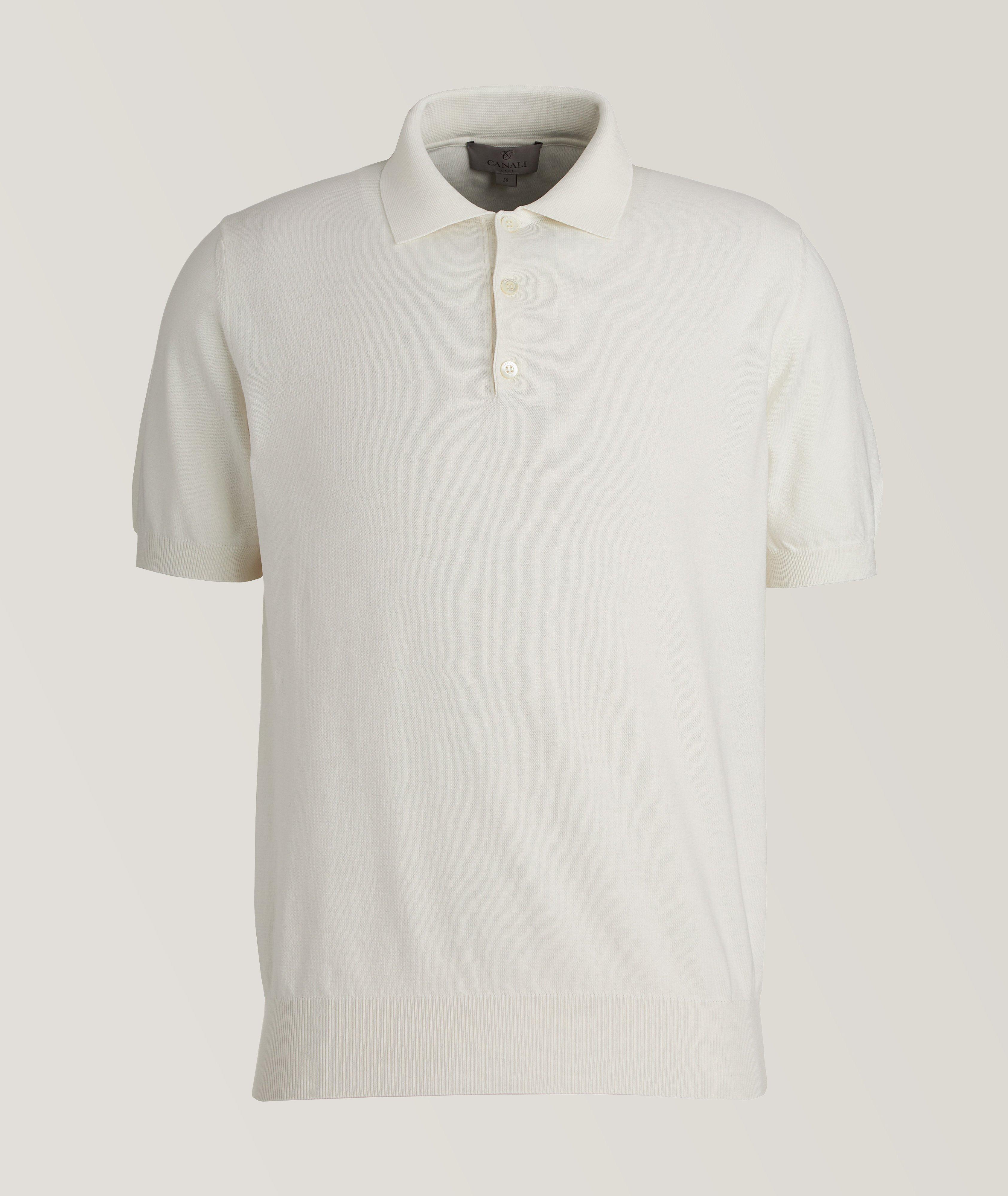 Canali Solid Cotton Knit Polo
