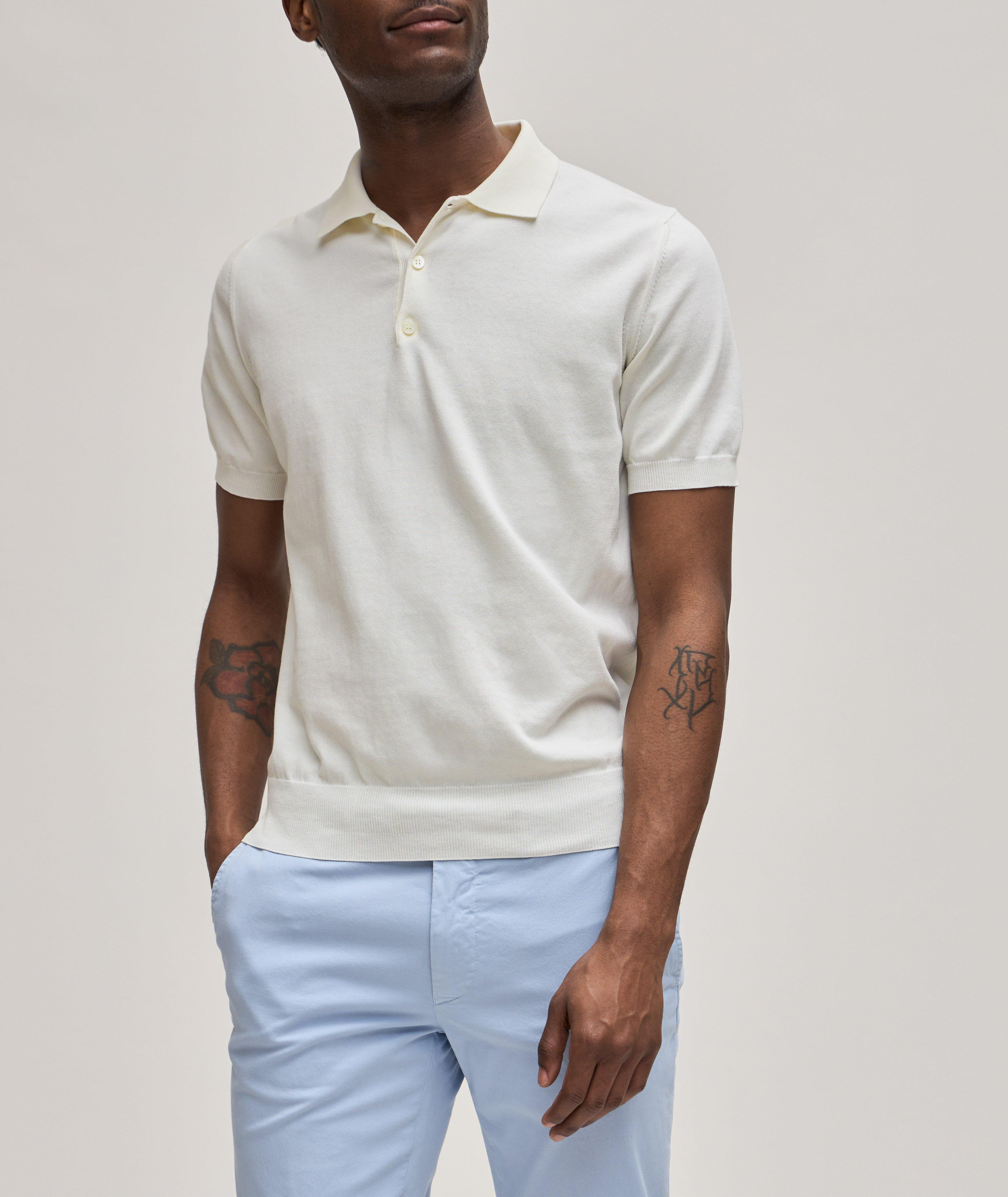 Solid Cotton Knit Polo