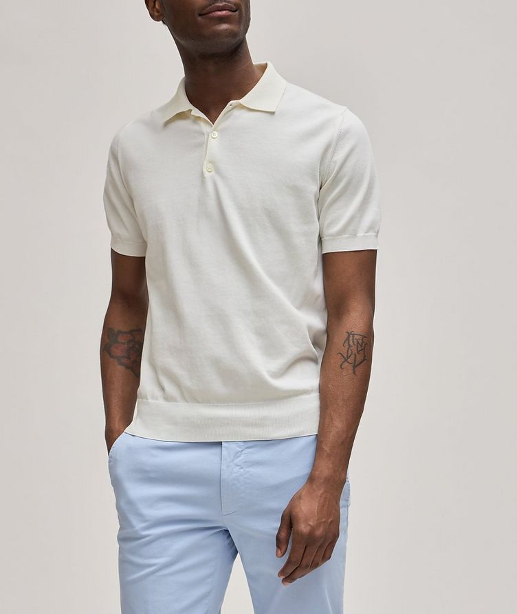 Solid Cotton Knit Polo image 2