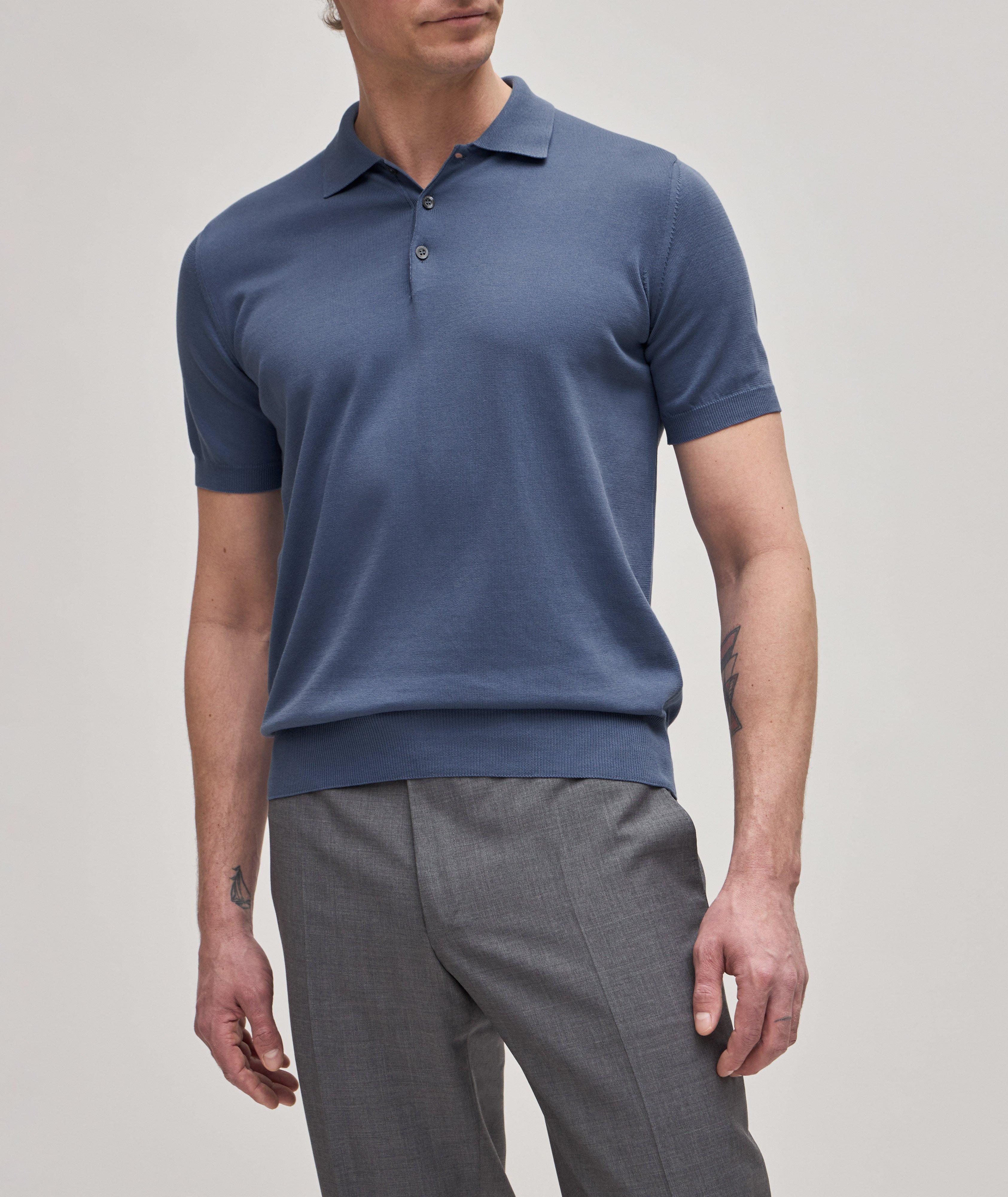 Solid Cotton Knit Polo image 1