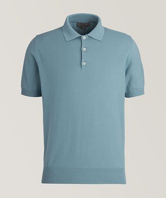 Canali Solid Cotton Knit Polo