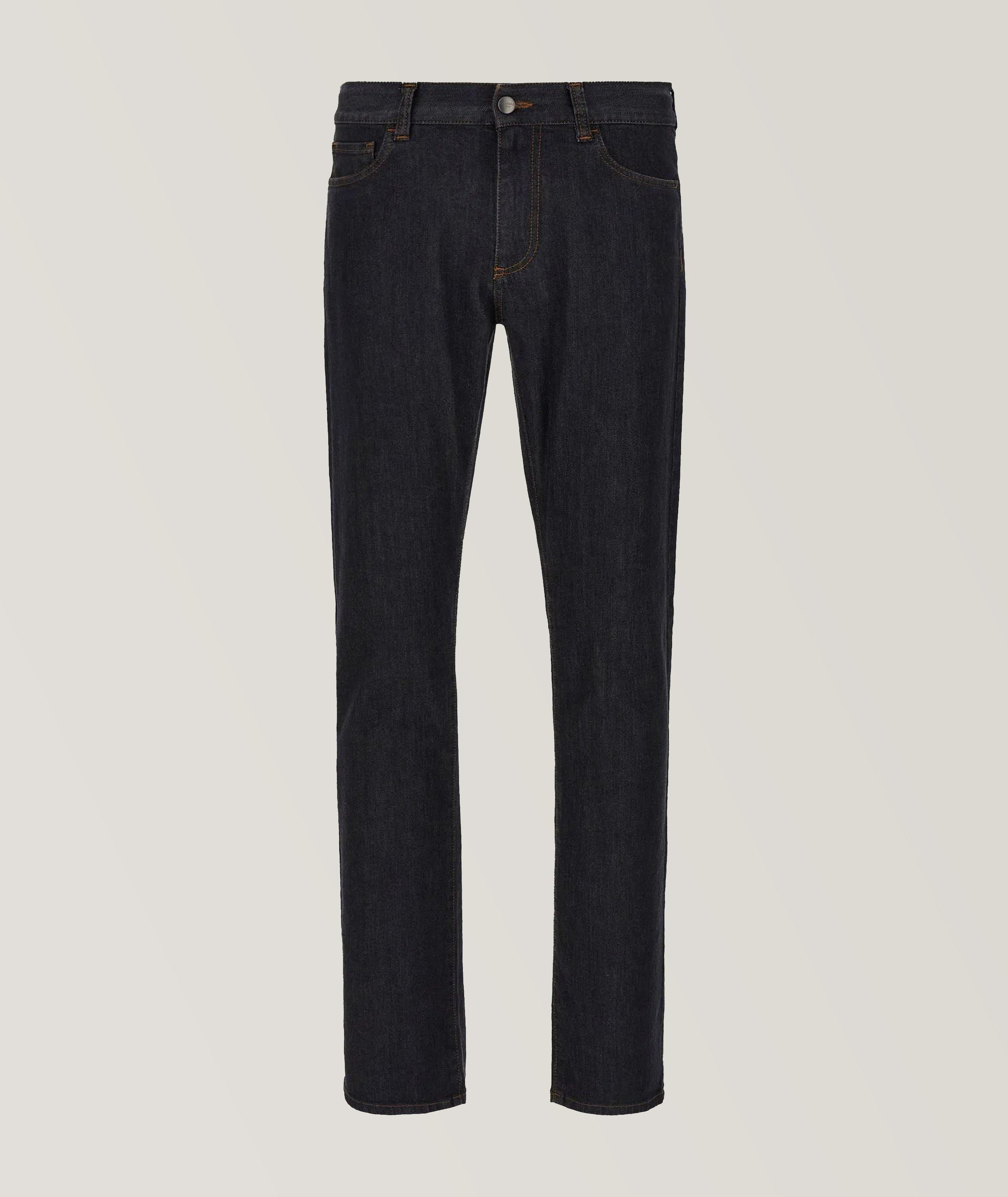 Canali Slim Fit Washed Five-Pocket Cotton-Blend Jeans