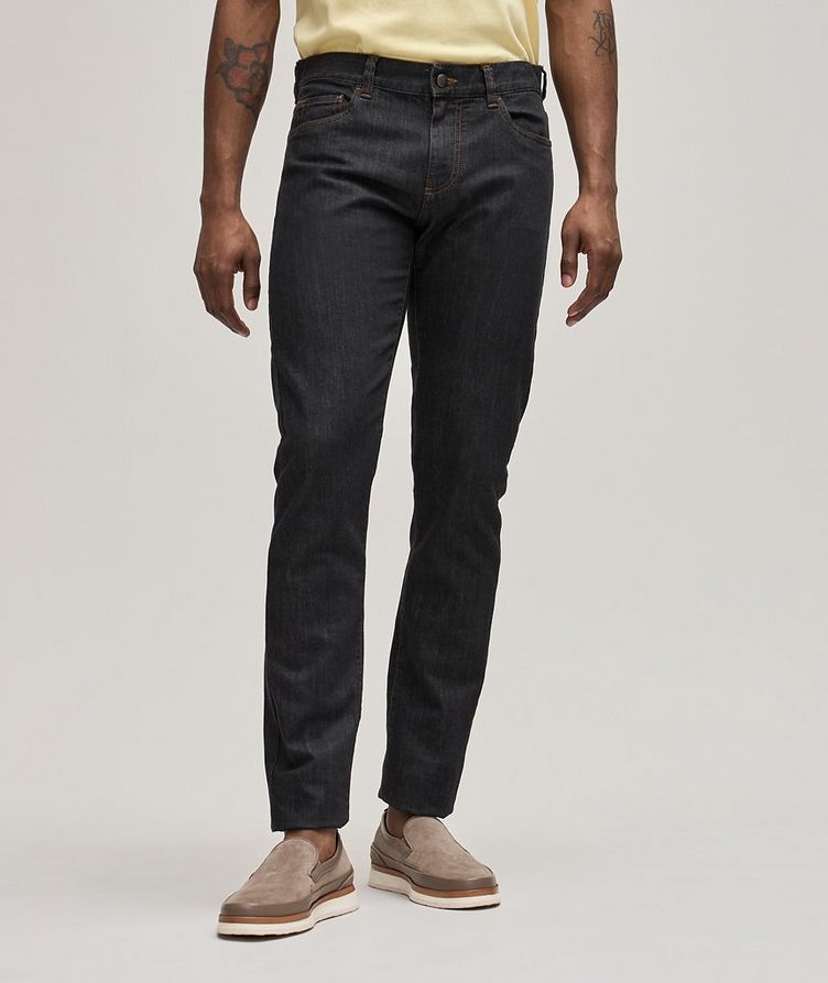 Slim Fit Washed Five-Pocket Cotton-Blend Jeans image 2