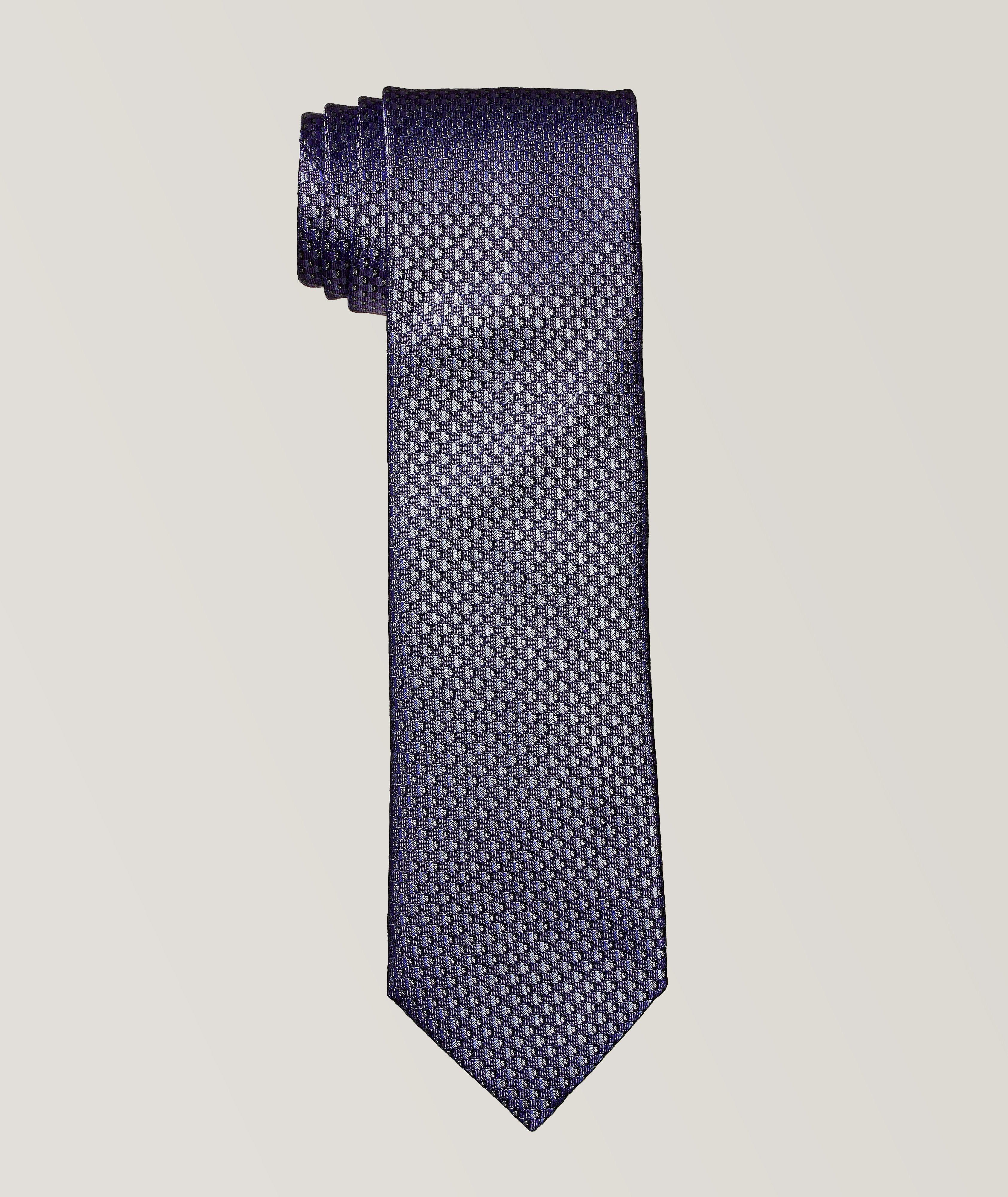 Geometric Pattern Silk Tie image 0