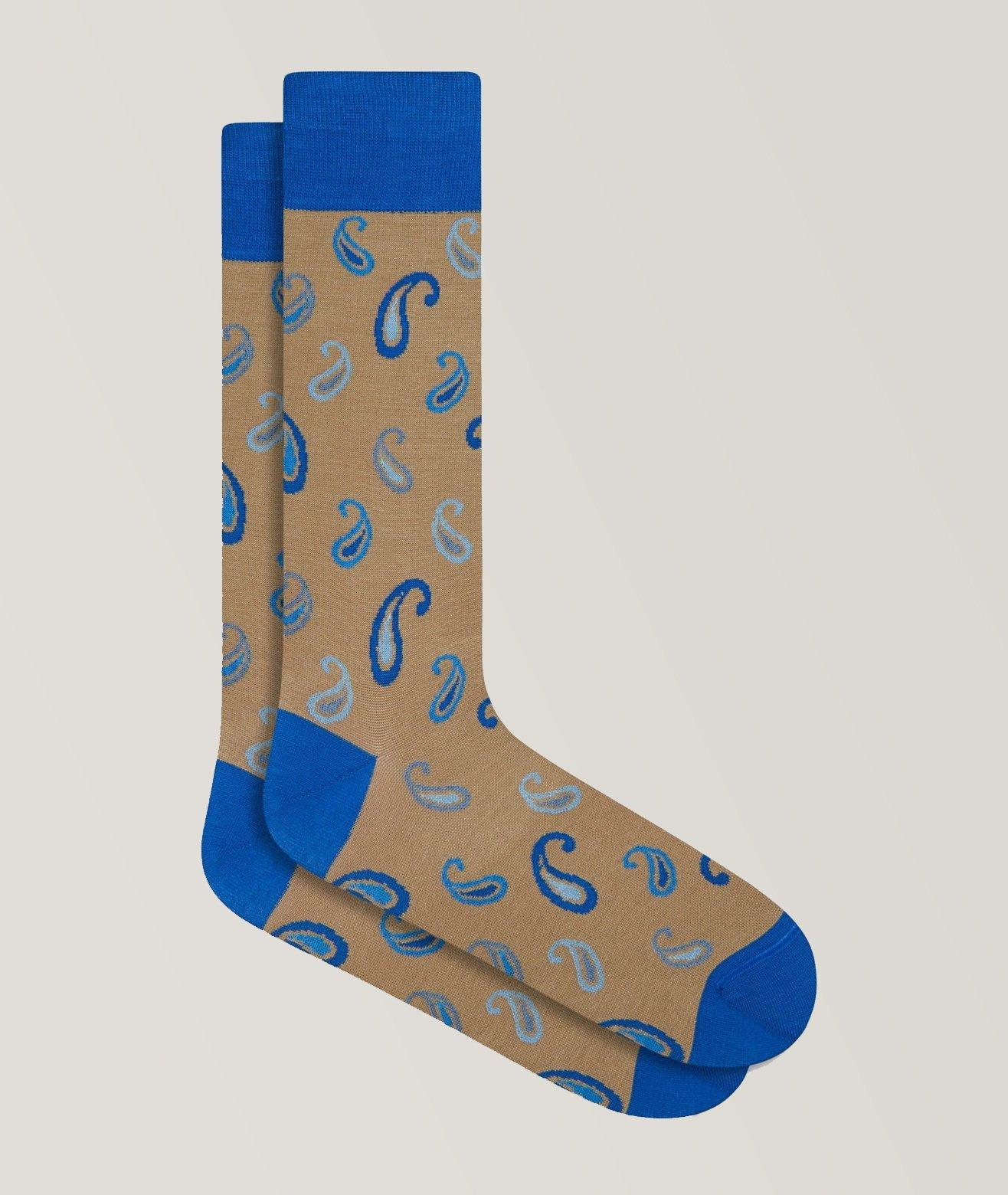 Paisley Printed Stretch-Cotton Socks image 0