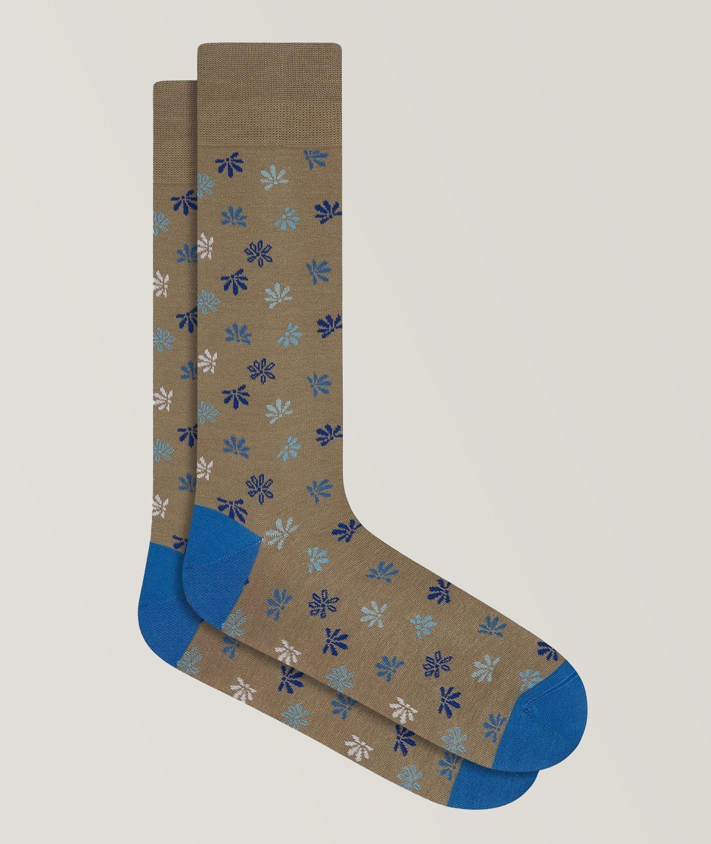 Mini-Flower Printed Stretch-Cotton Socks image 0