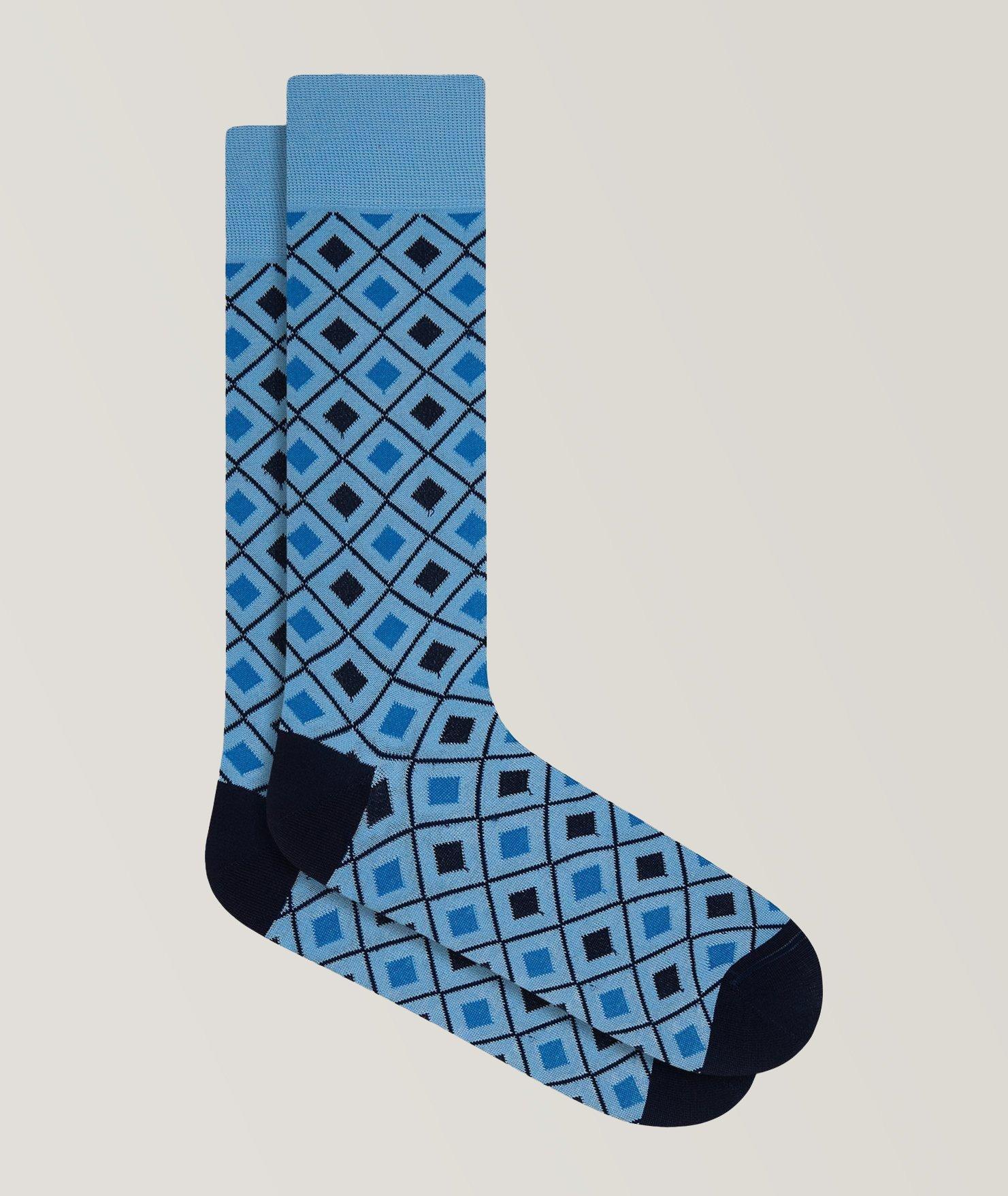 Diamond Print Stretch-Cotton Socks image 0