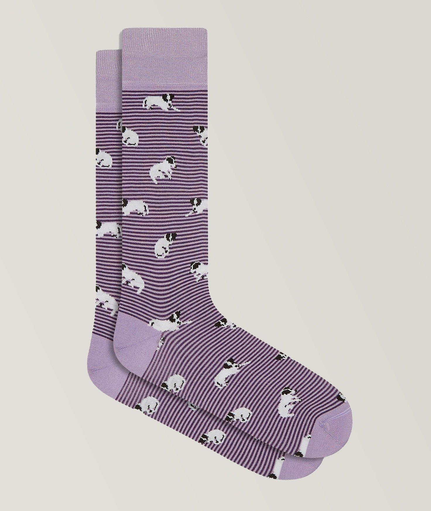 Puppy Print Stretch-Cotton Socks image 0
