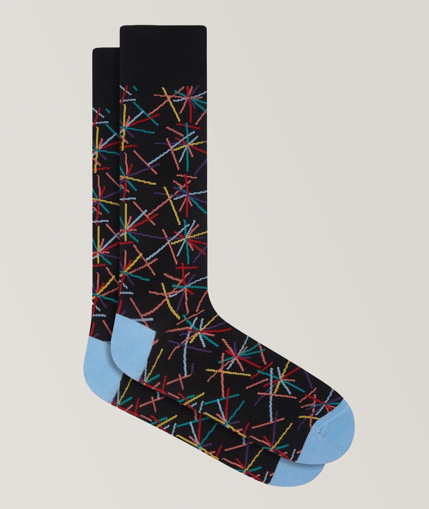 Geometric Printed Stretch-Cotton Socks image 0