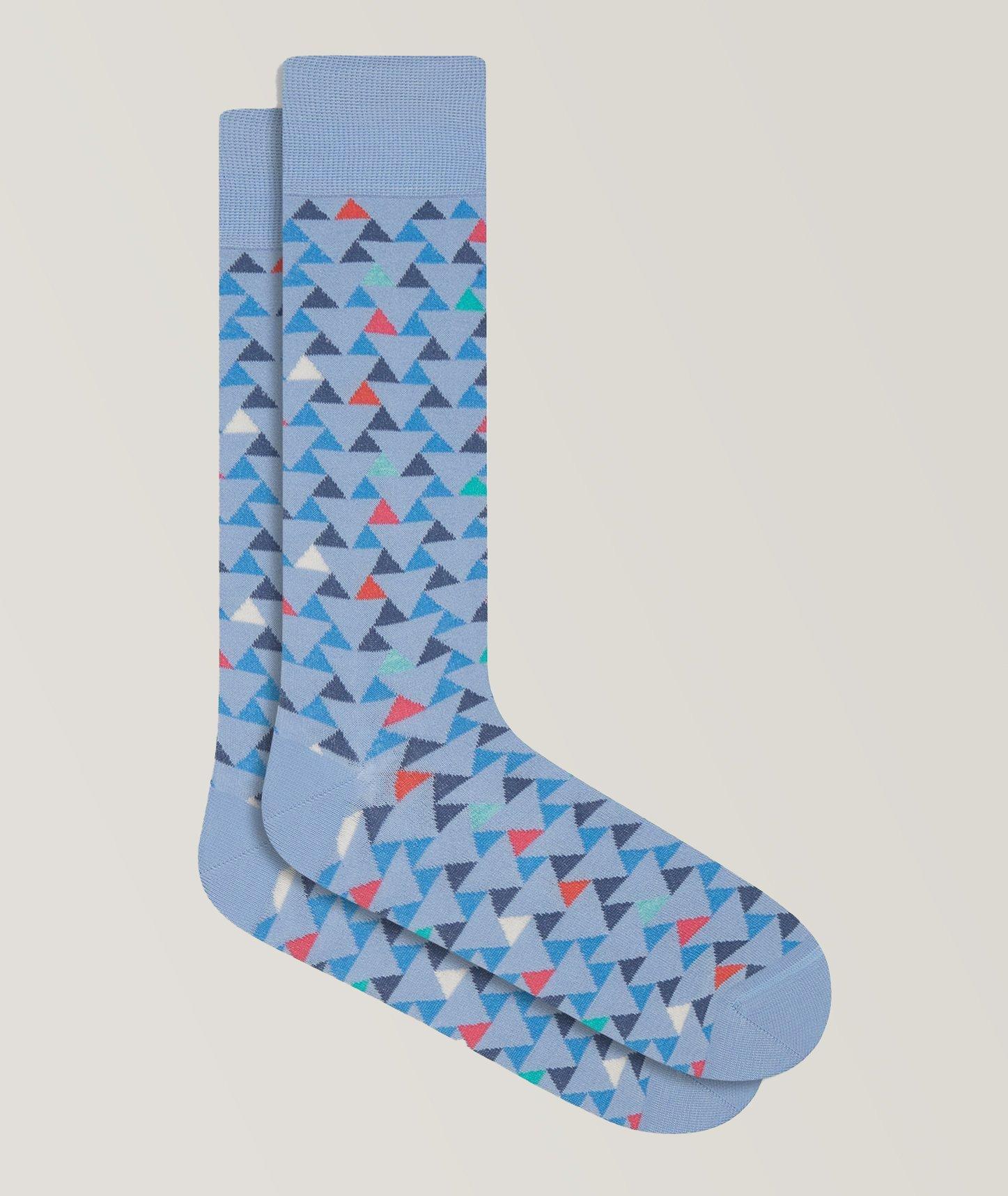 Triangle Printed Stretch-Cotton Socks image 0