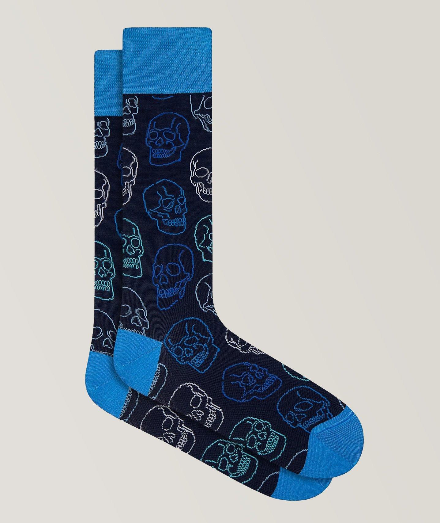 Skull Printed Stretch-Cotton Socks image 0