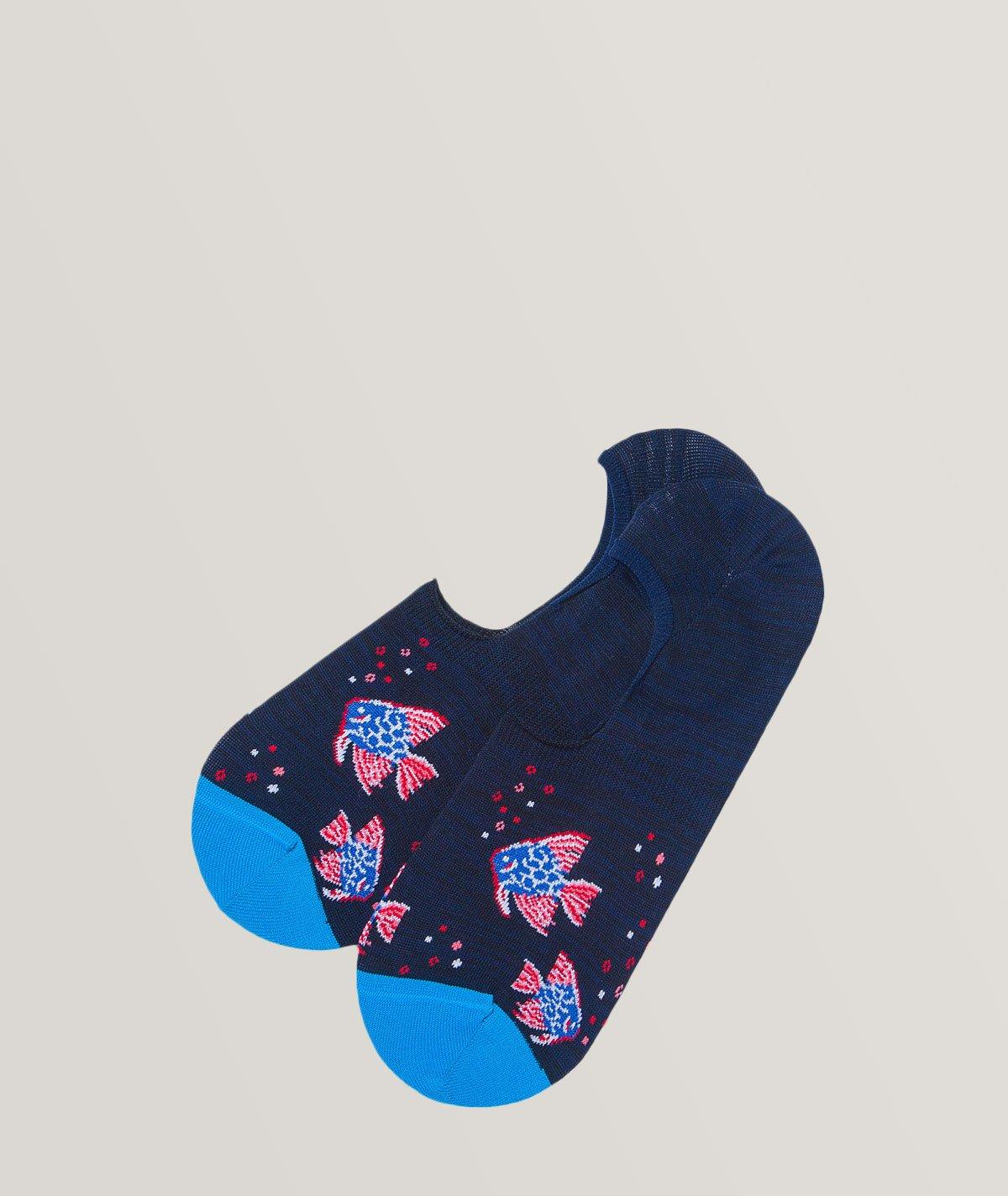Bugatchi Tropical Fish Print Cotton No-Show Socks | Socks | Harry Rosen