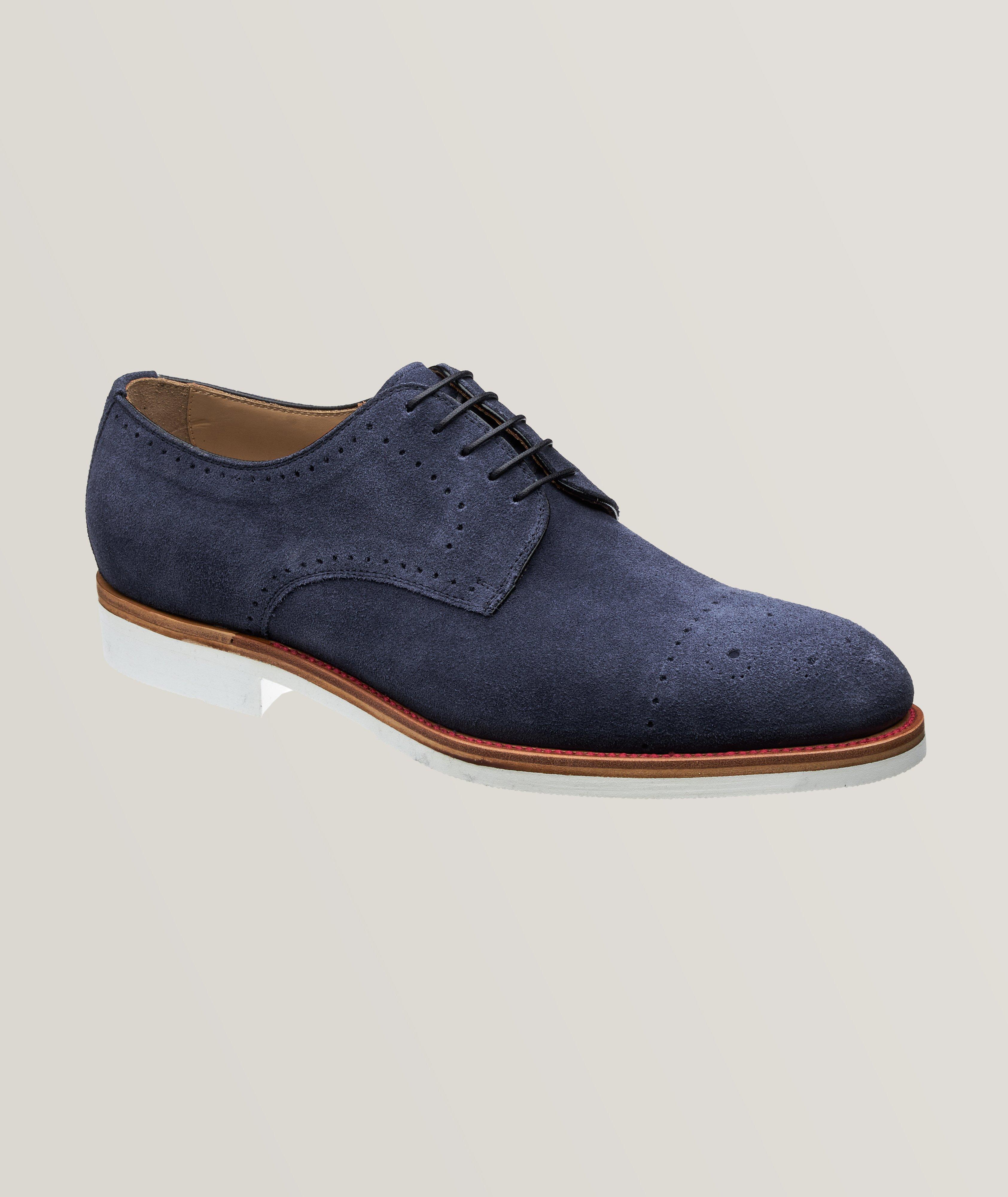 Suede Perforated Lace-Up Derbies image 0