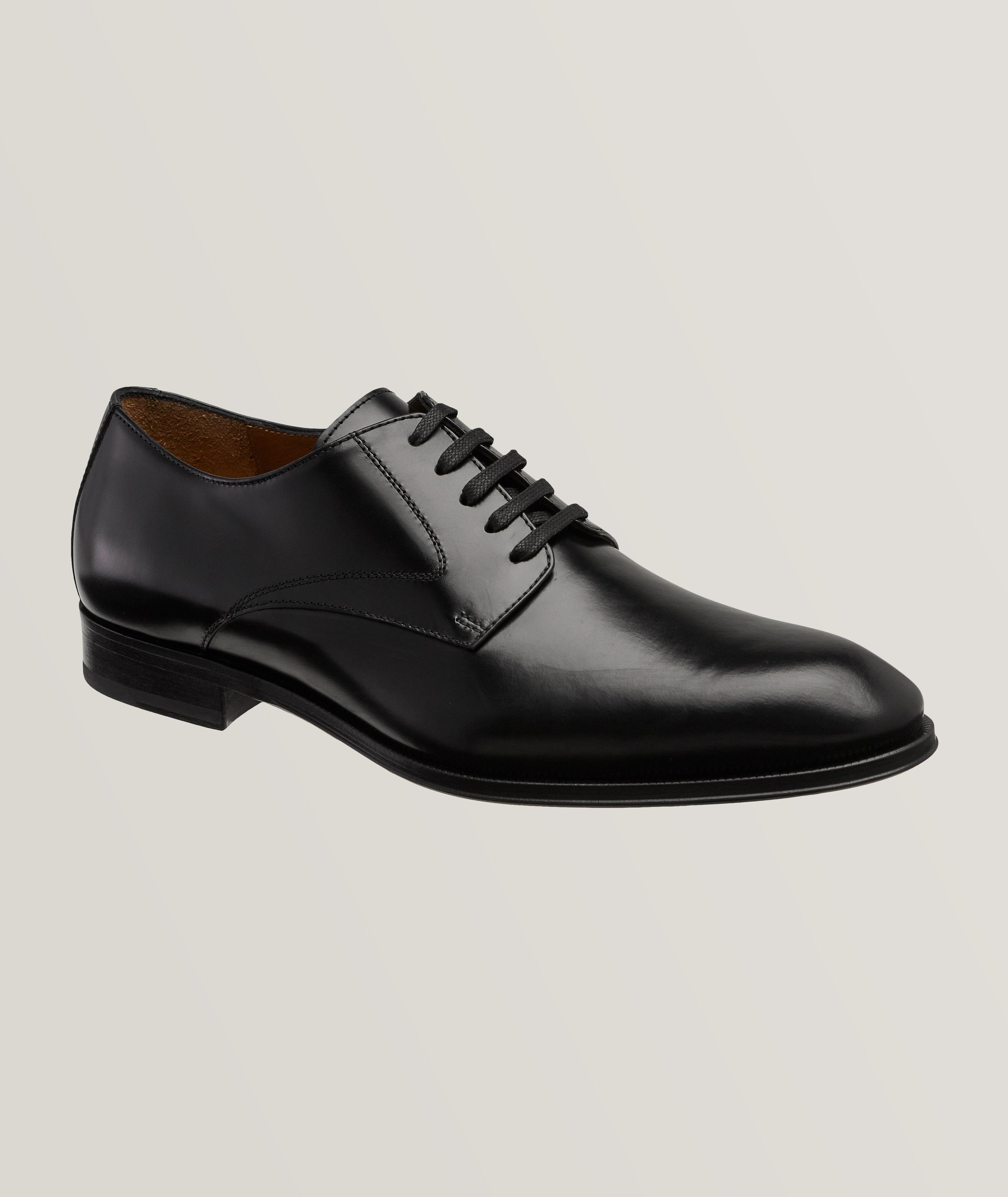 Polished High-Shine Leather Lace-up Derbies  image 0