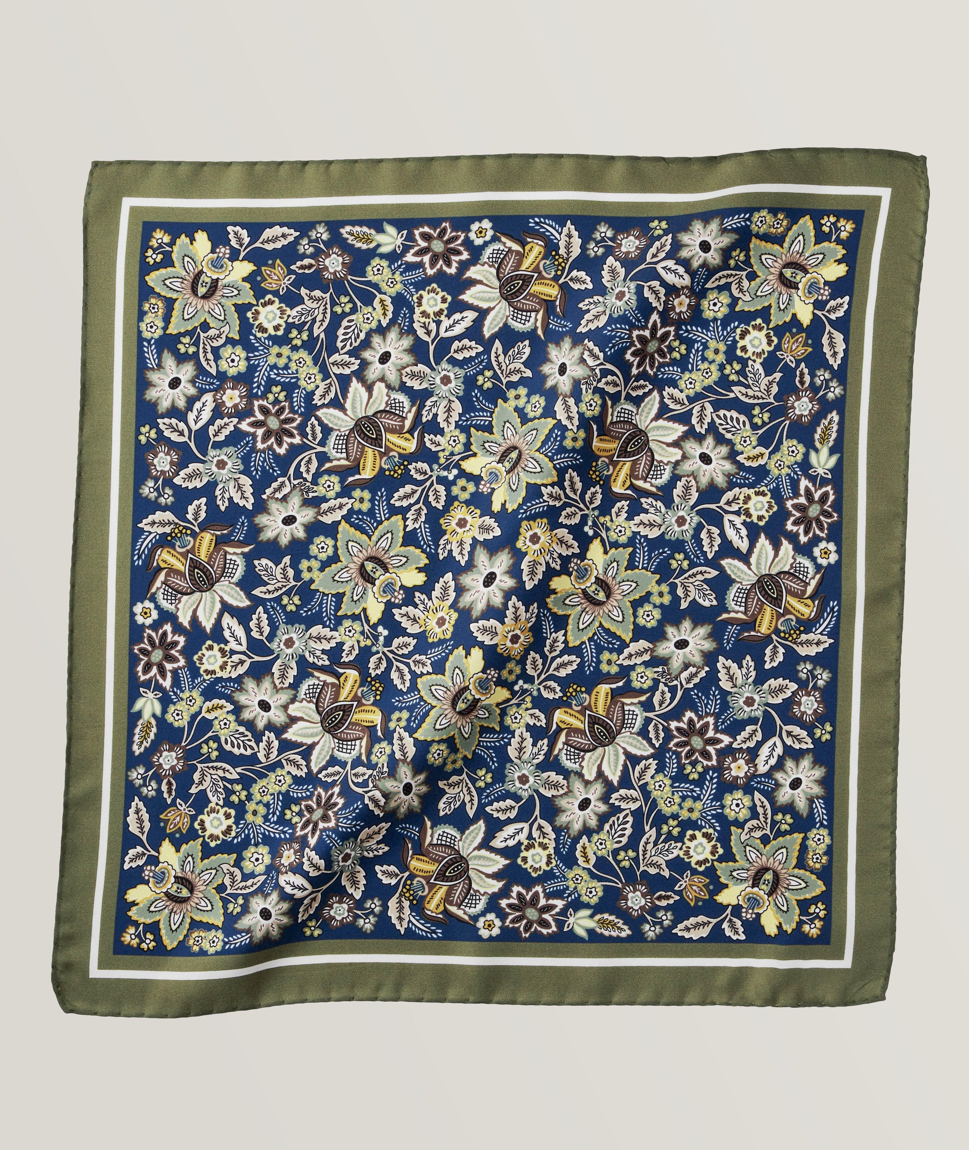 Silk Floral Print Pocket Square image 0