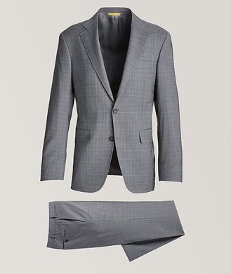 Canali Kei Stretch-Wool Tonal Plaid Suit