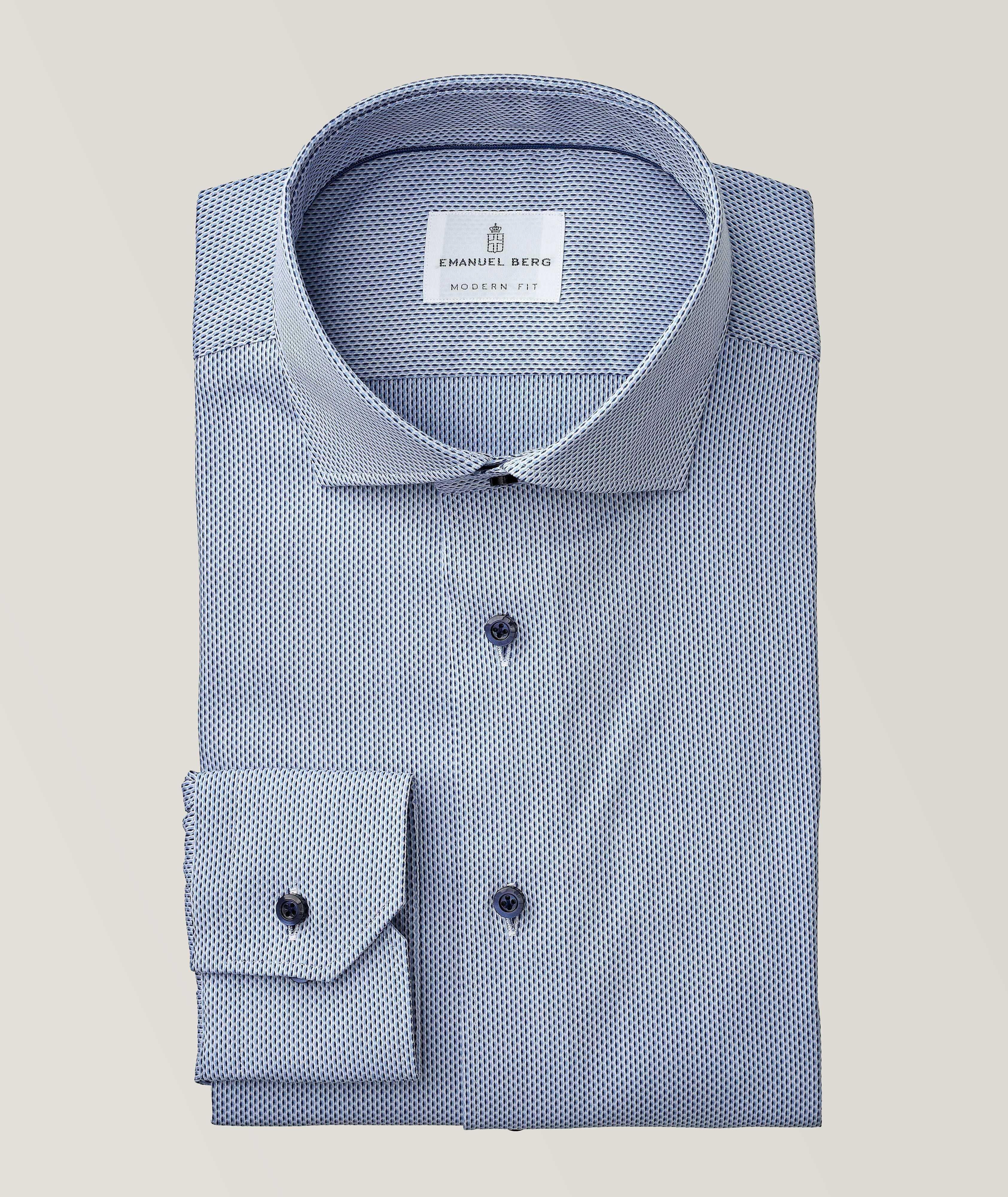 Chemise habillée en twill de coton à motif géométrique image 0