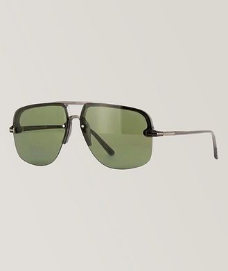 Tom Ford Transparent Logo Embossed Navigator Sunglasses