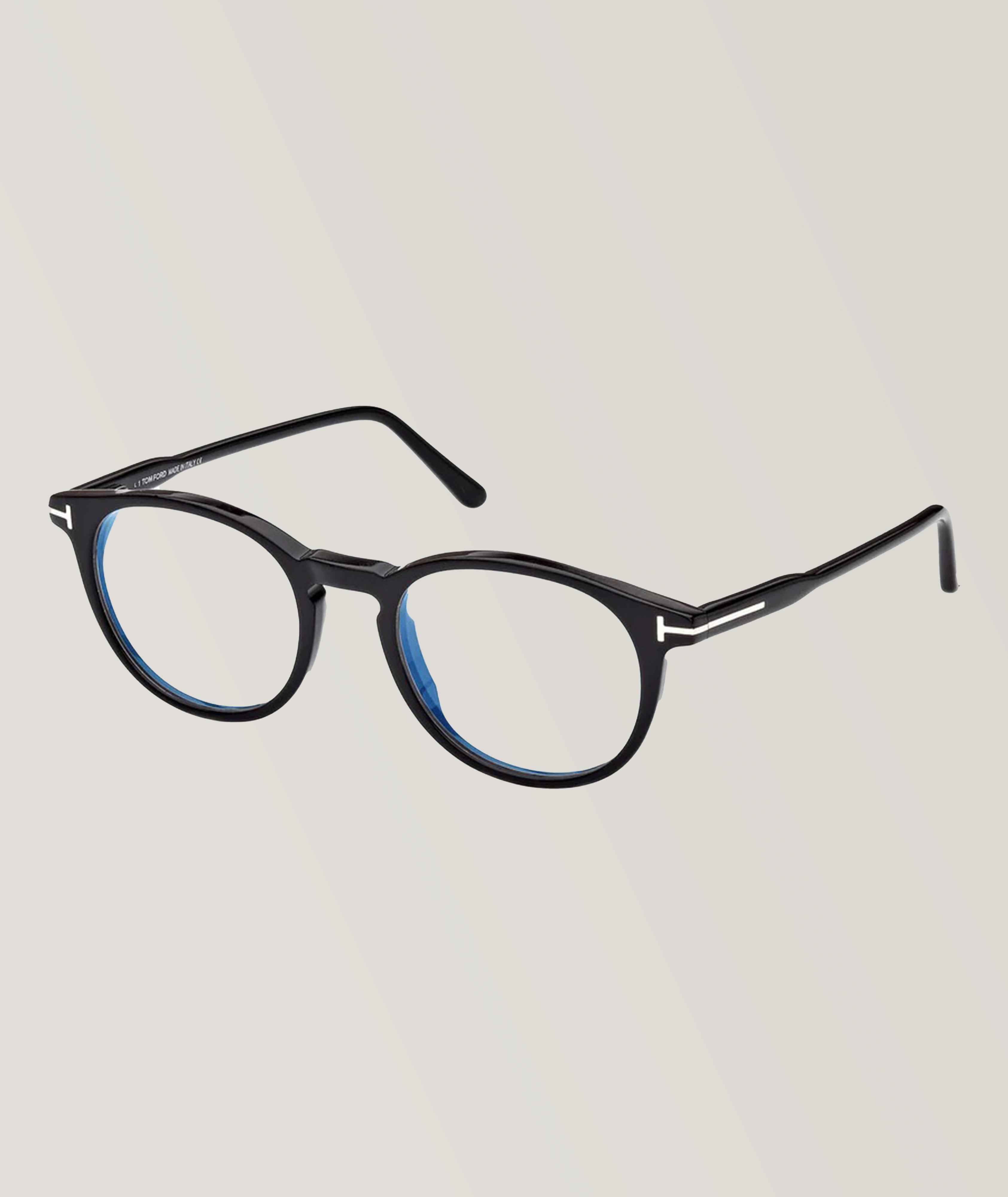 Blue Block Round Frame Glasses image 0