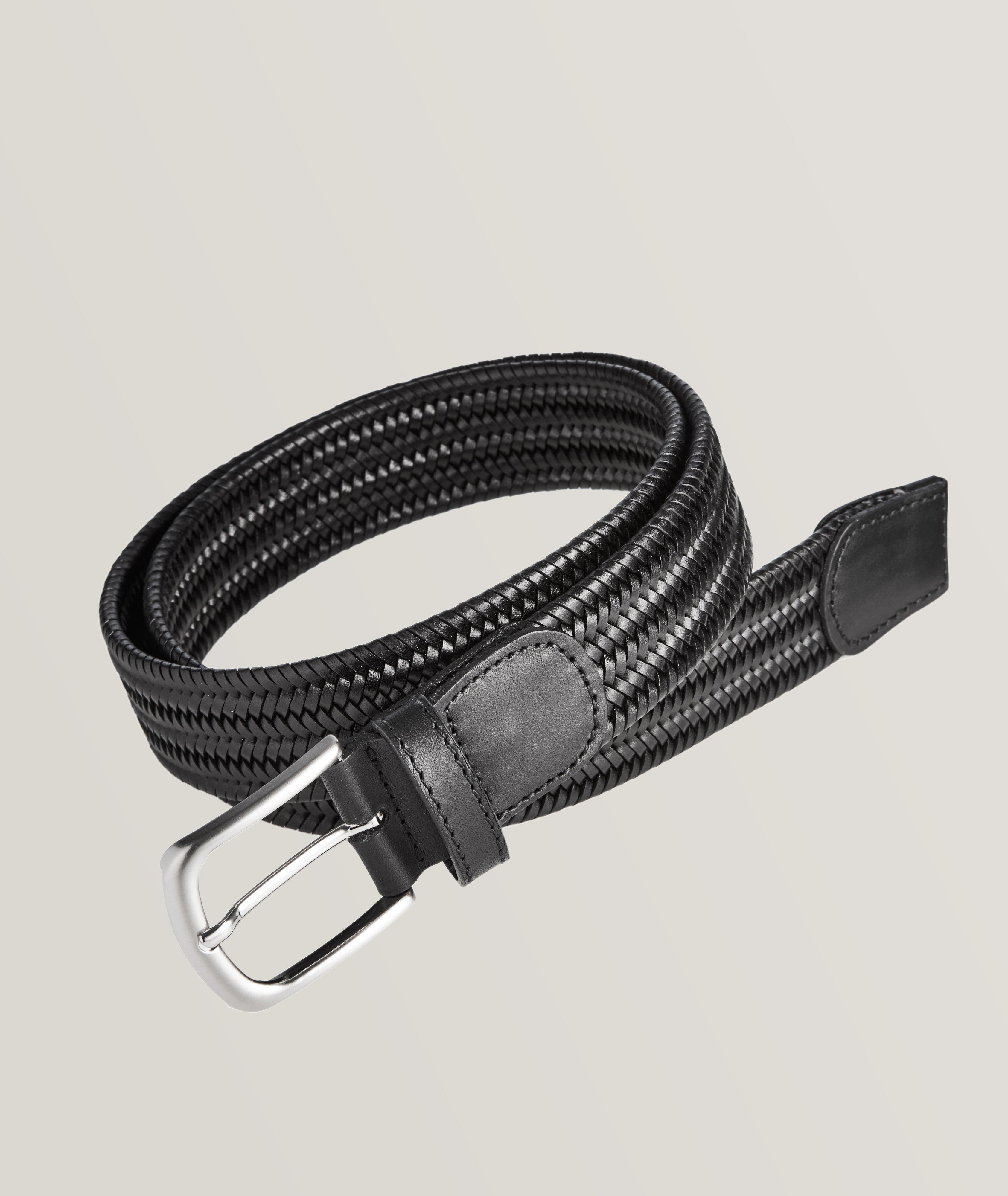 Braided belt in Dark brown: Luxury Italian Accessories
