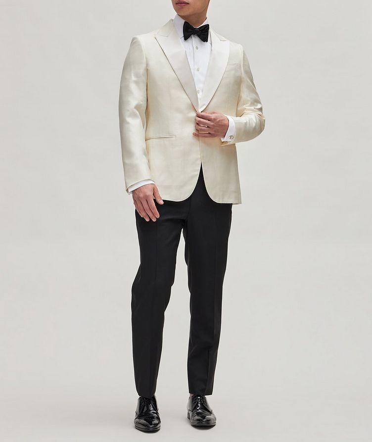 Silk-Linen Pindot Tuxedo Jacket image 1