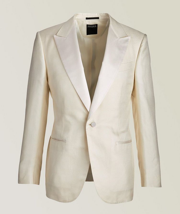 Silk-Linen Pindot Tuxedo Jacket image 0