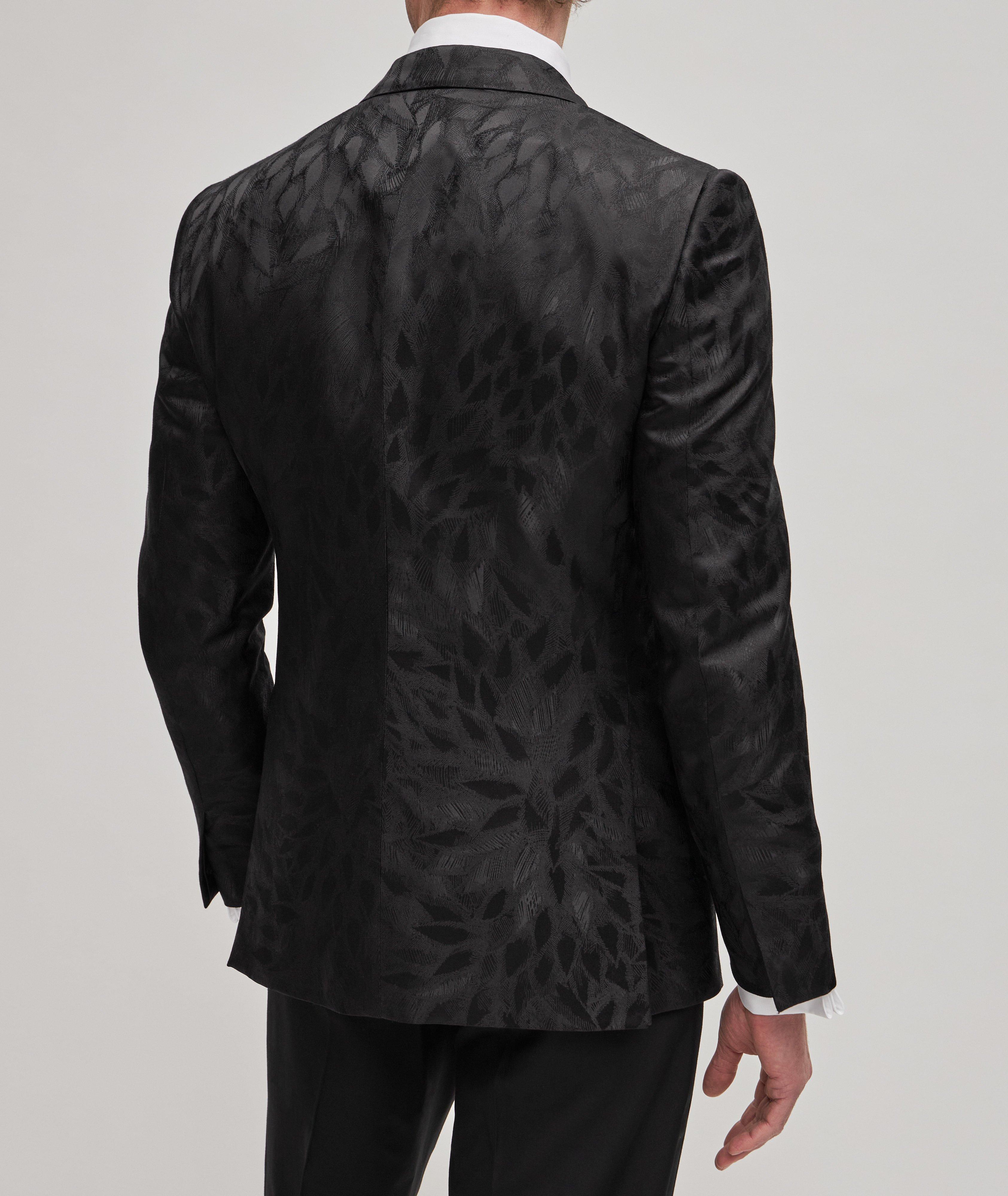 Silk-Wool Jacquard Leaf Cocktail Jacket image 2